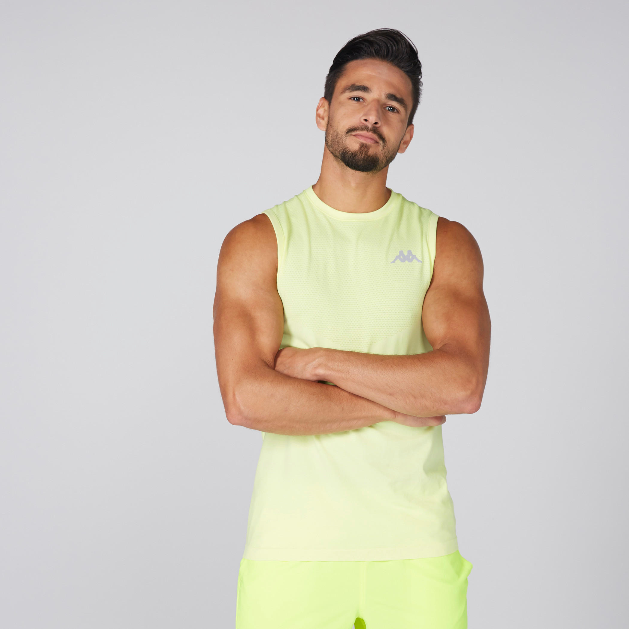 Kappa Textured Sleeveless T-Shirt with Crew Neck-men-clothing-sportswearandactivewear-tshirtsandpolos-image-1