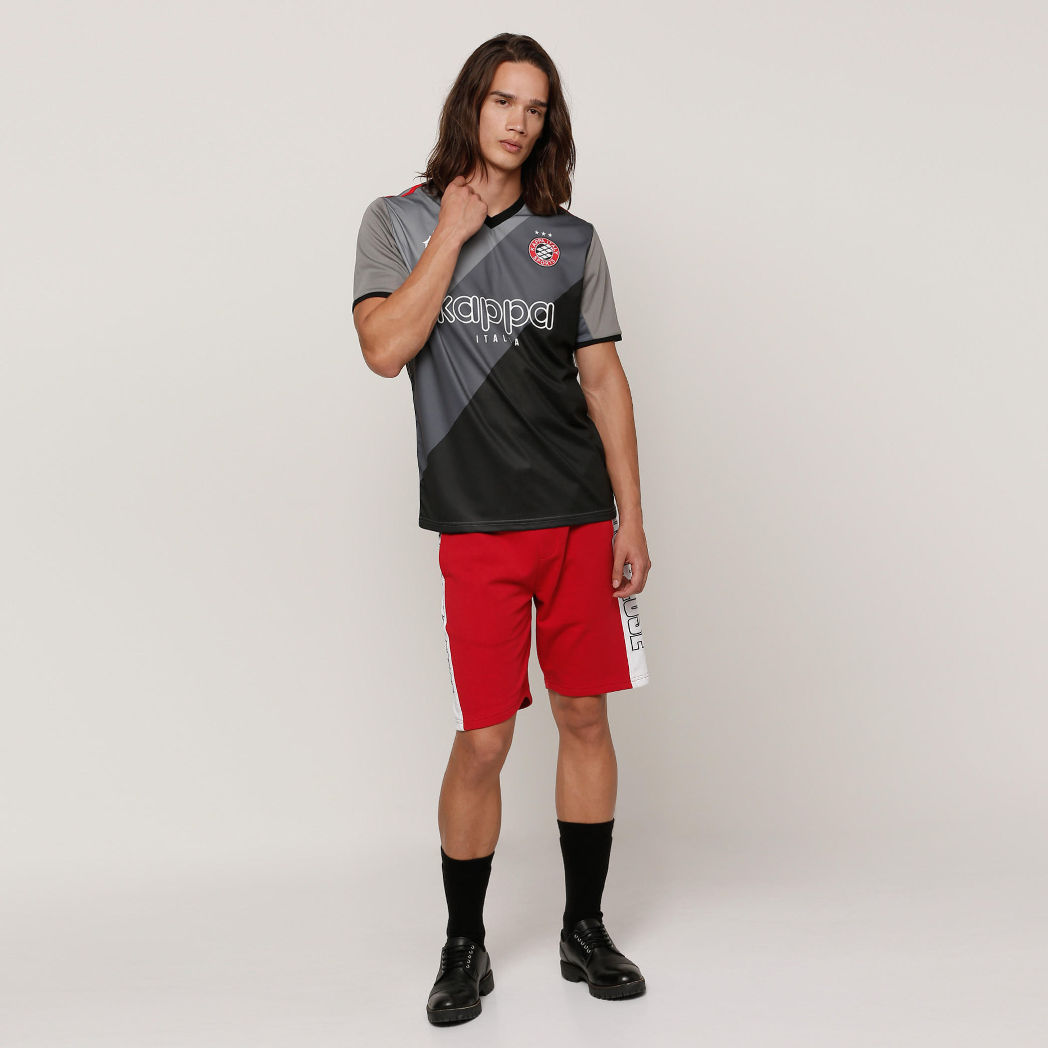 Kappa Printed V-Neck T-Shirt with Short Sleeves-men-clothing-sportswearandactivewear-tshirtsandpolos-image-5