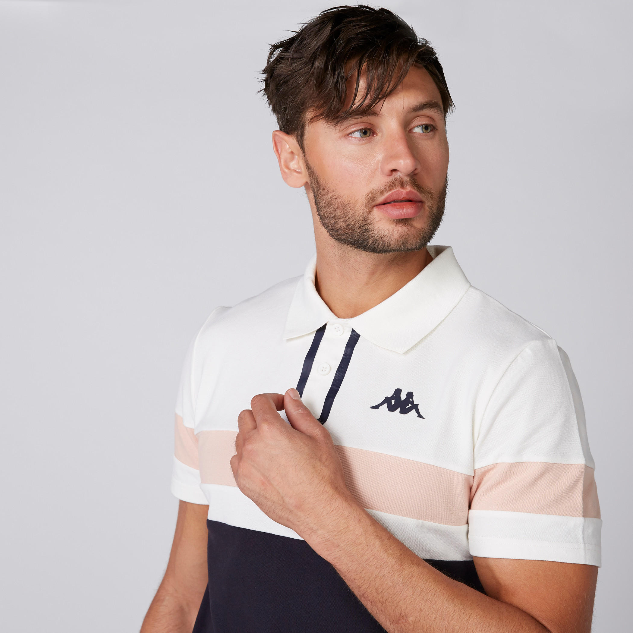 تيشيرت بنقش مطبوع وياقة بولو وأكمام قصيرة من كابا-men-clothing-tshirtsandpolos-polos-image-1