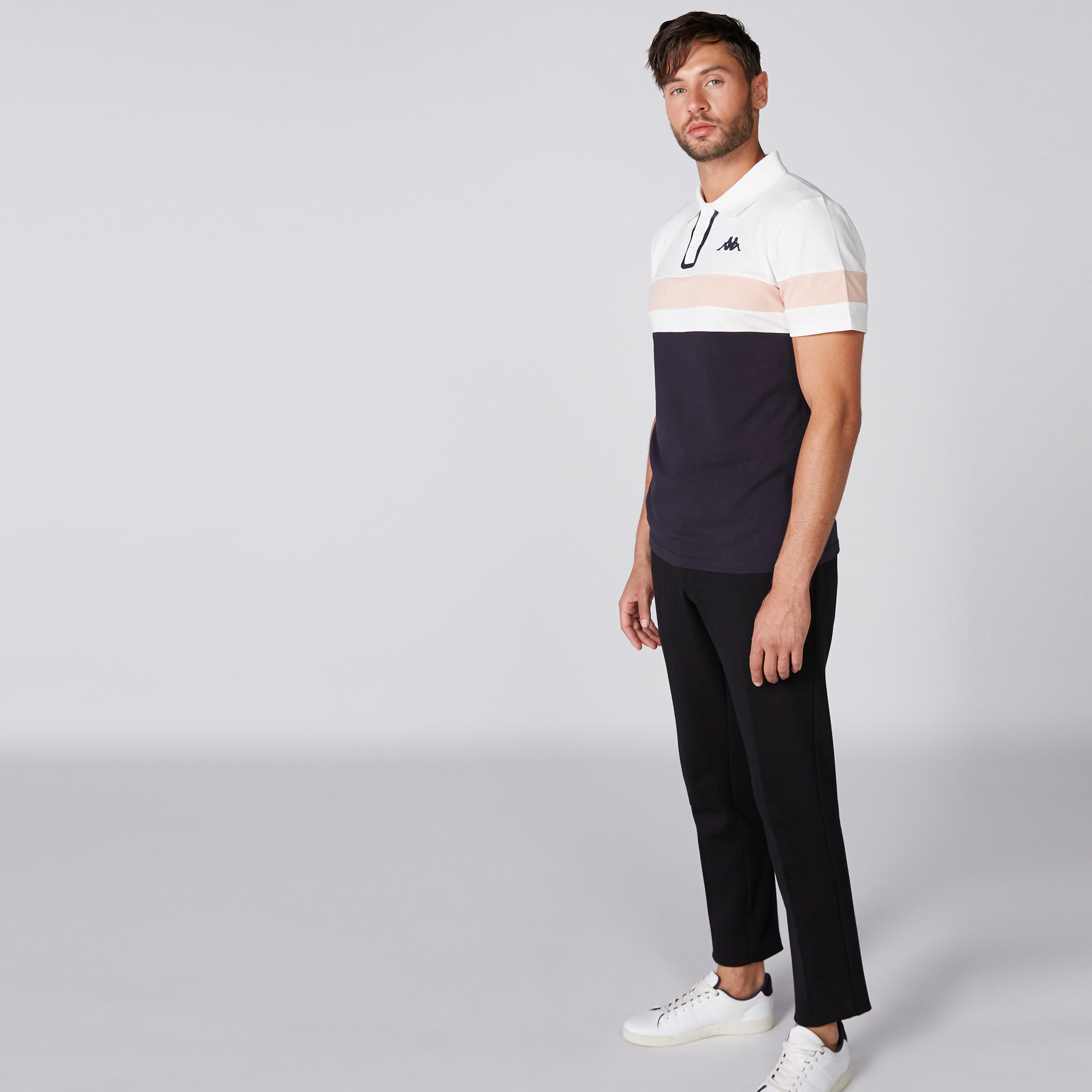 تيشيرت بنقش مطبوع وياقة بولو وأكمام قصيرة من كابا-men-clothing-tshirtsandpolos-polos-image-2