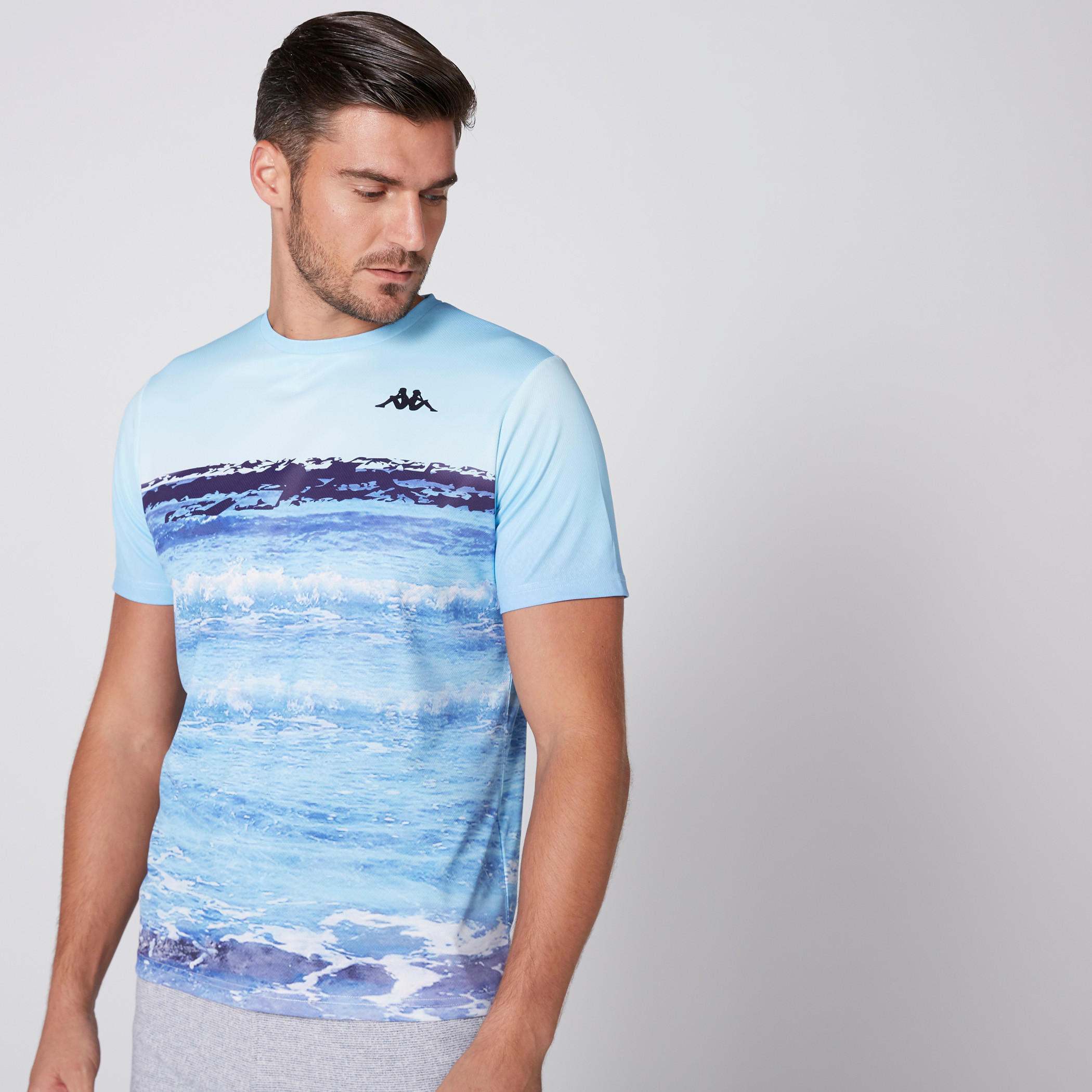 Kappa Printed T-Shirt with Round Neck and Short Sleeves-men-clothing-tshirtsandpolos-tshirts-image-1