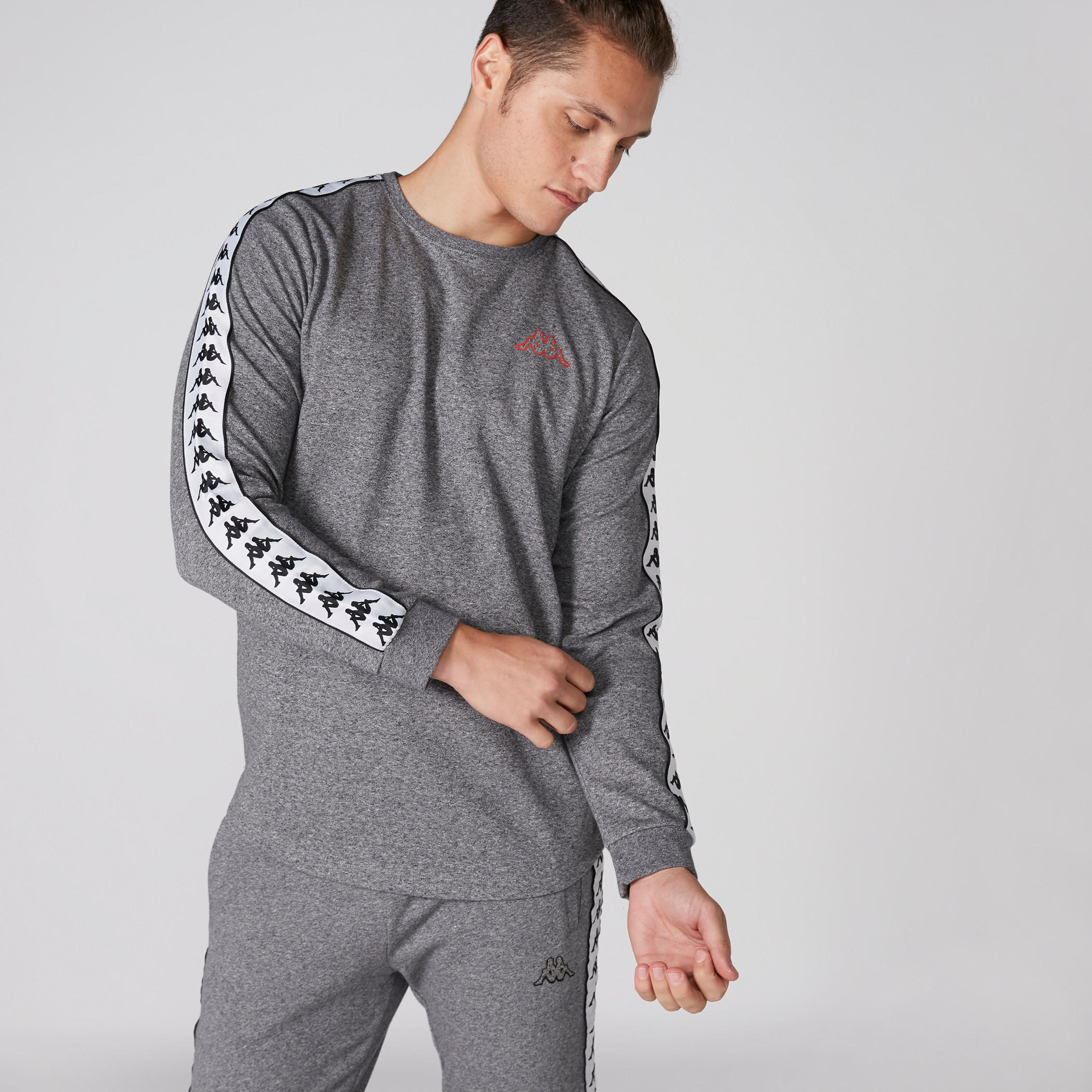 Kappa Round Neck Sweatshirt with Long Sleeves and Tape Detail-men-winterwear-hoodiesandsweatshirts-image-1