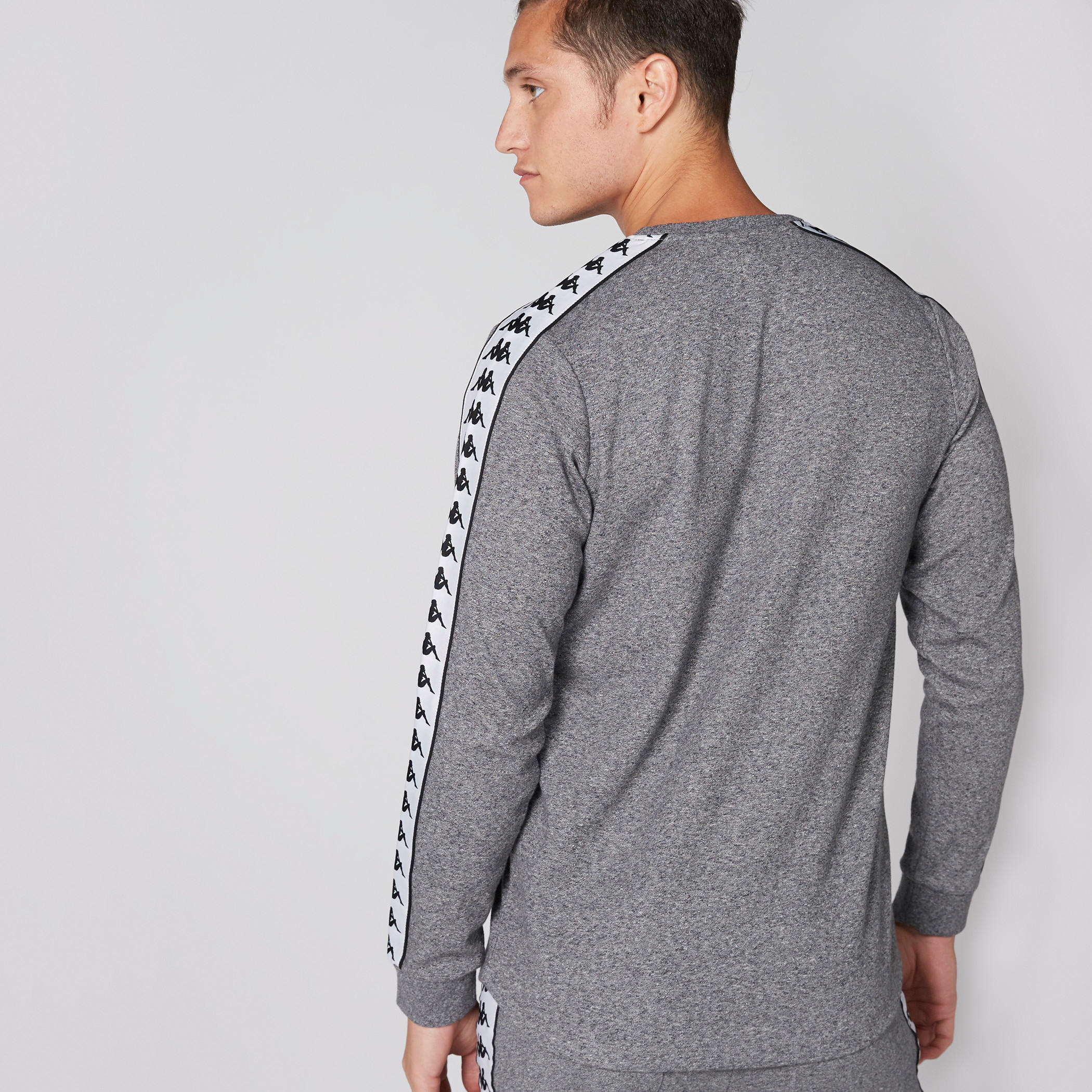 Kappa Round Neck Sweatshirt with Long Sleeves and Tape Detail-men-winterwear-hoodiesandsweatshirts-image-2