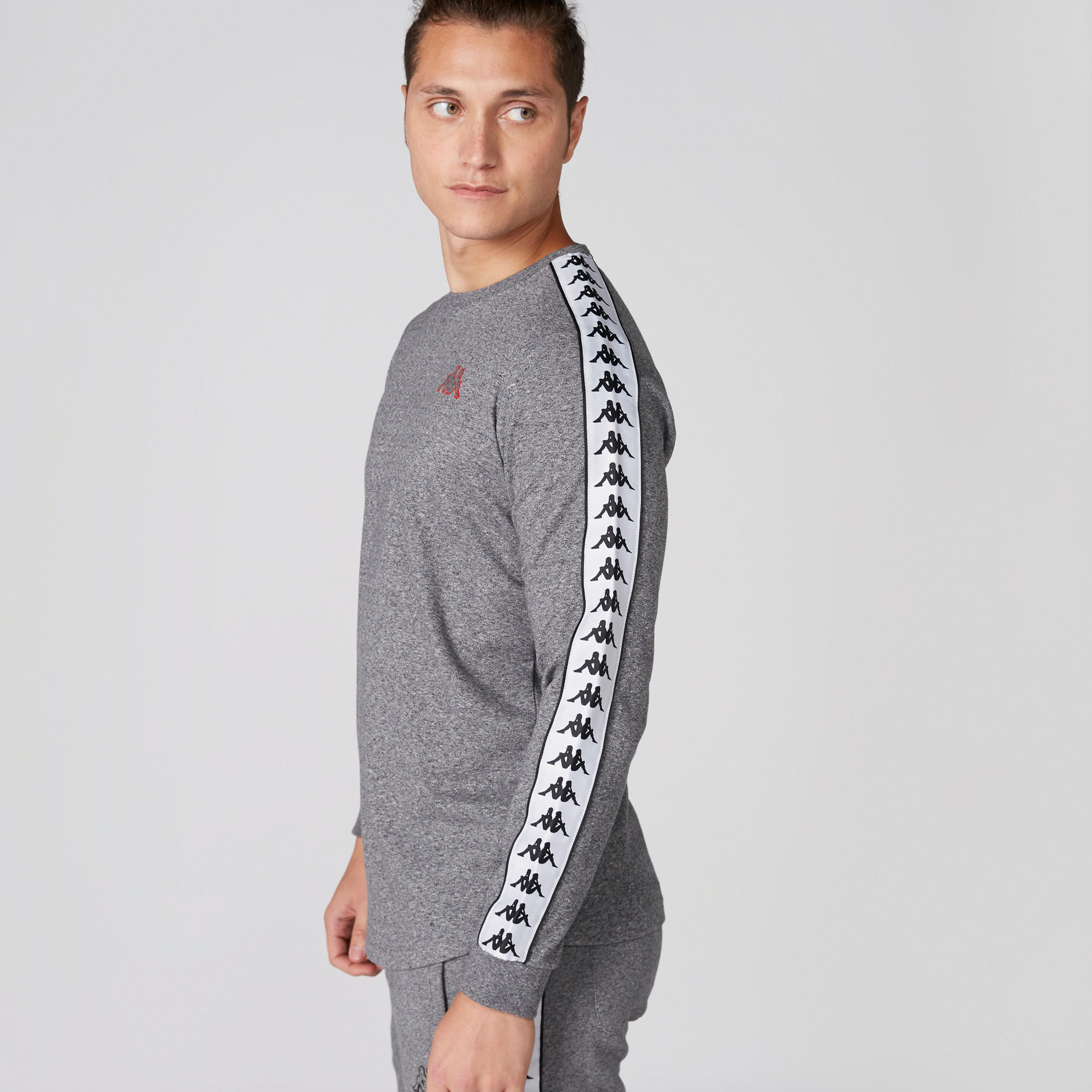 Kappa Round Neck Sweatshirt with Long Sleeves and Tape Detail-men-winterwear-hoodiesandsweatshirts-image-3