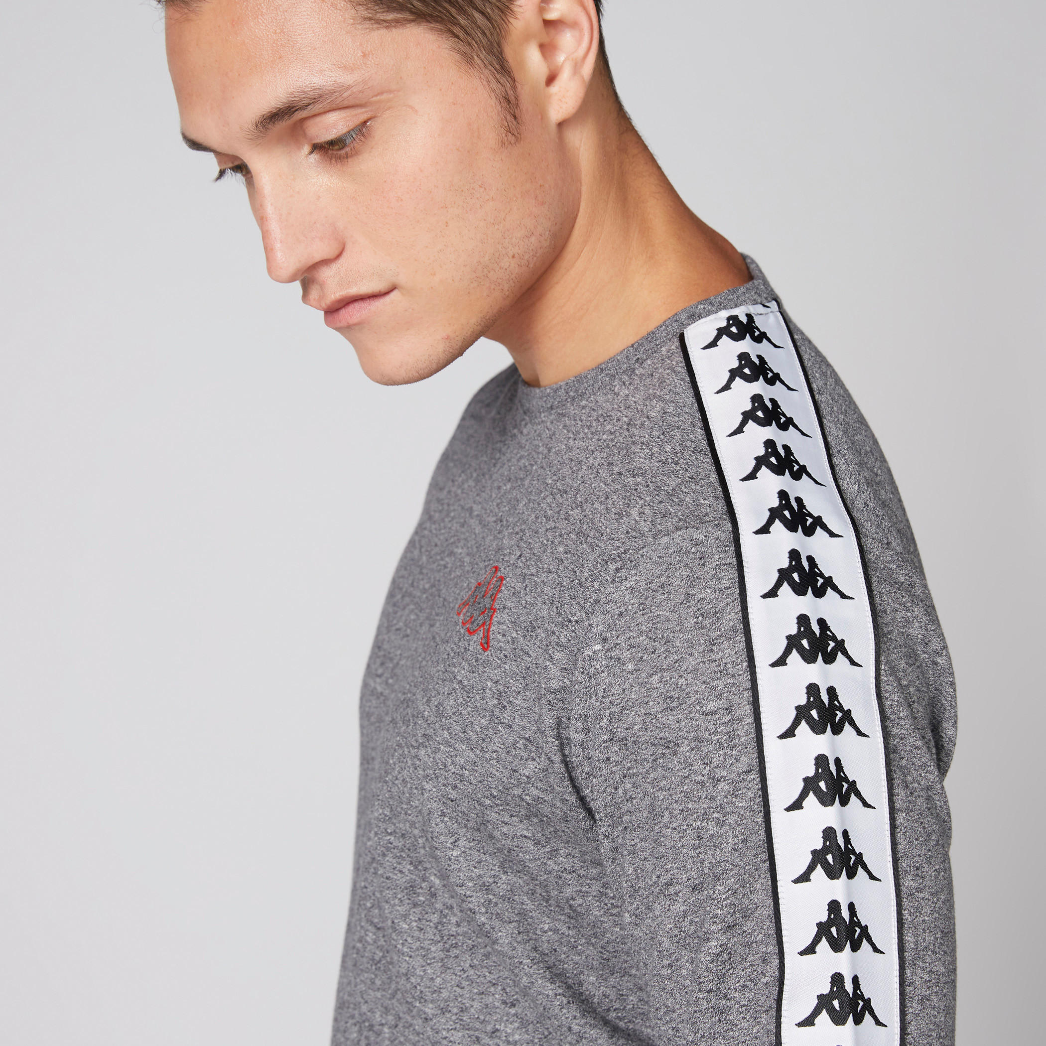 Kappa Round Neck Sweatshirt with Long Sleeves and Tape Detail-men-winterwear-hoodiesandsweatshirts-image-5