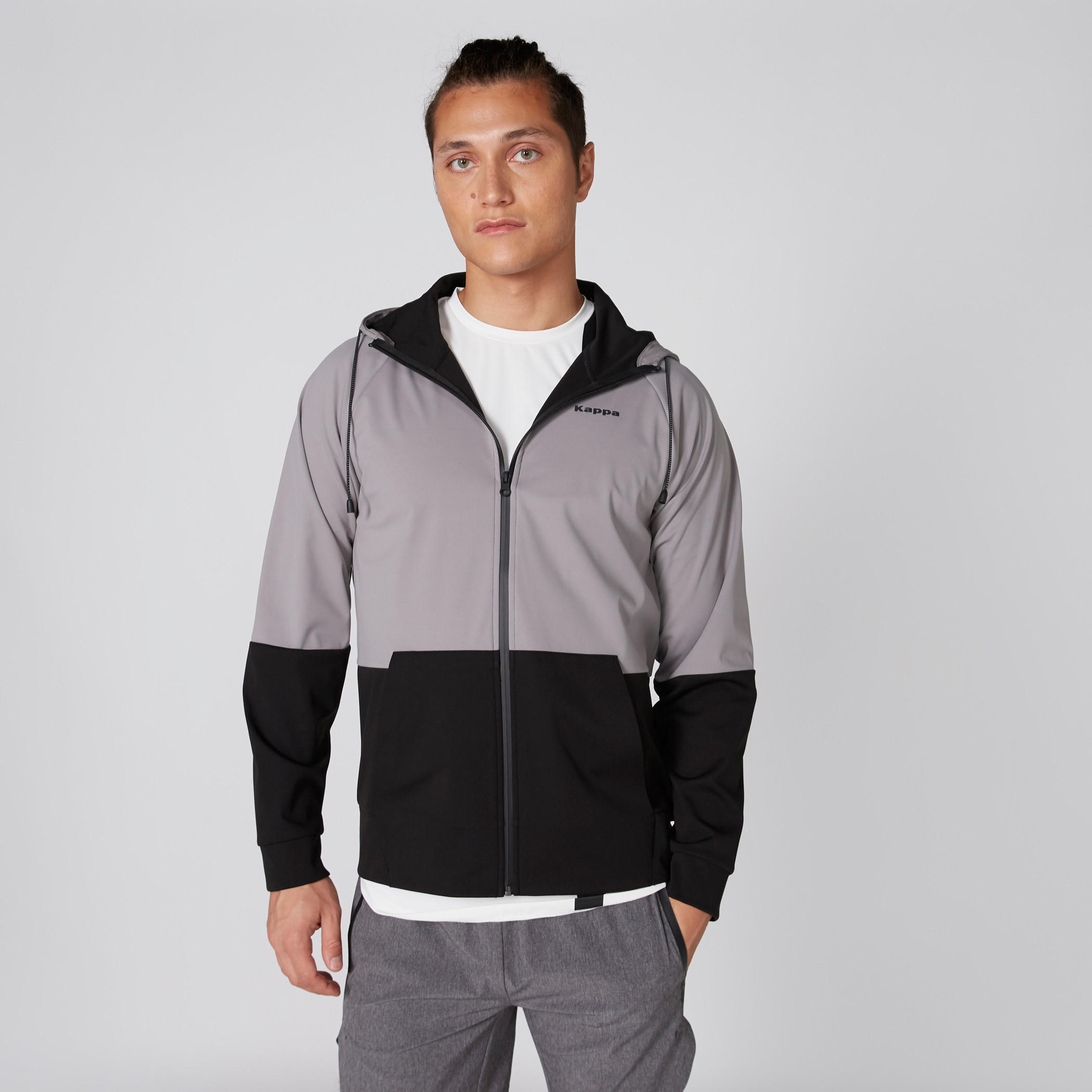 جاكيت بأكمام طويلة وسحّاب إغلاق وقبعة من كابا-men-winterwear-hoodiesandsweatshirts-image-1