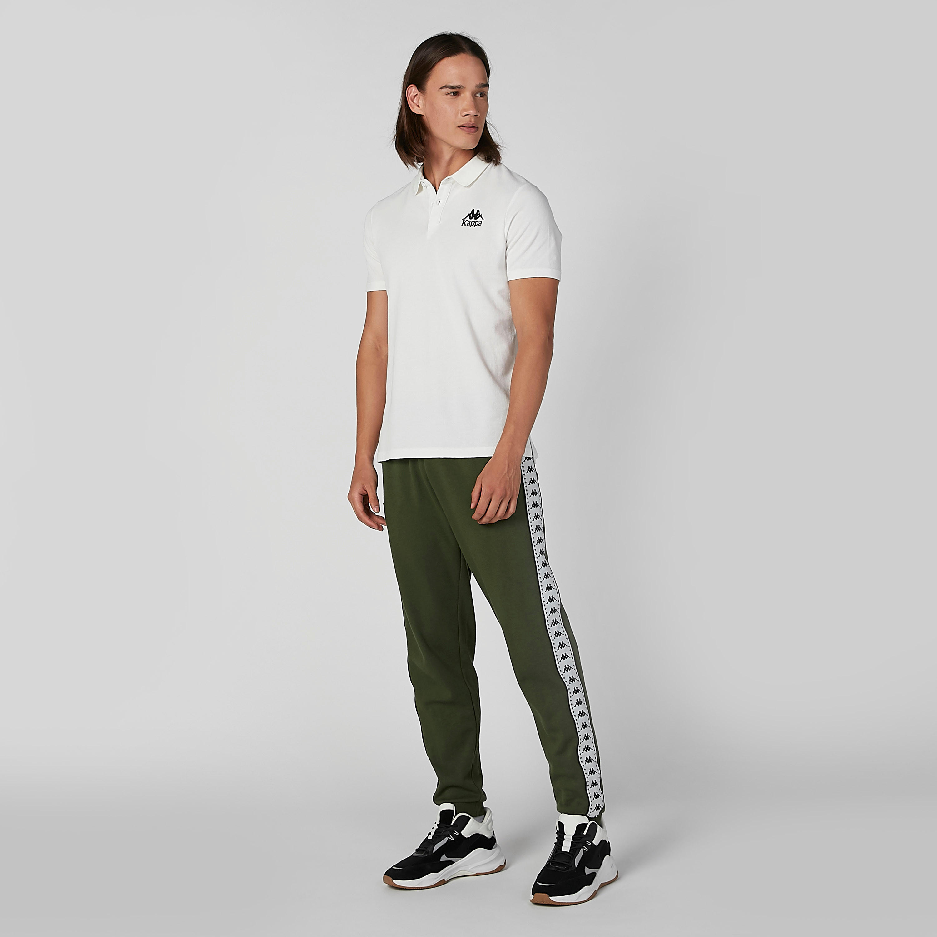 بنطال رياضي طويل برباط وشريطة جانبية من كابا-men-clothing-sportswearandactivewear-bottoms-image-2