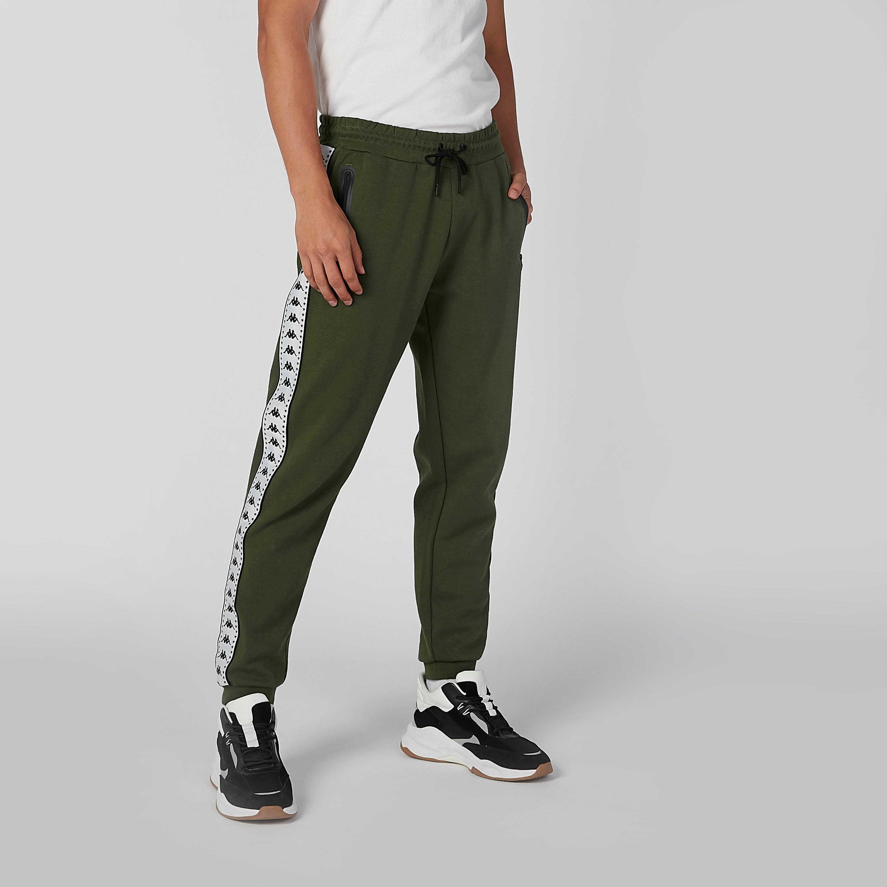 بنطال رياضي طويل برباط وشريطة جانبية من كابا-men-clothing-sportswearandactivewear-bottoms-image-4