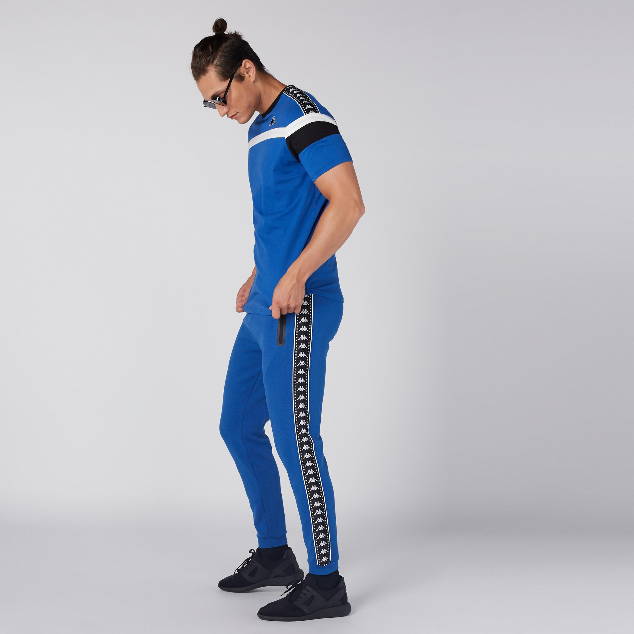 Kappa Full Length Jog Pants with Side Tape Detail-men-clothing-sportswearandactivewear-bottoms-image-1