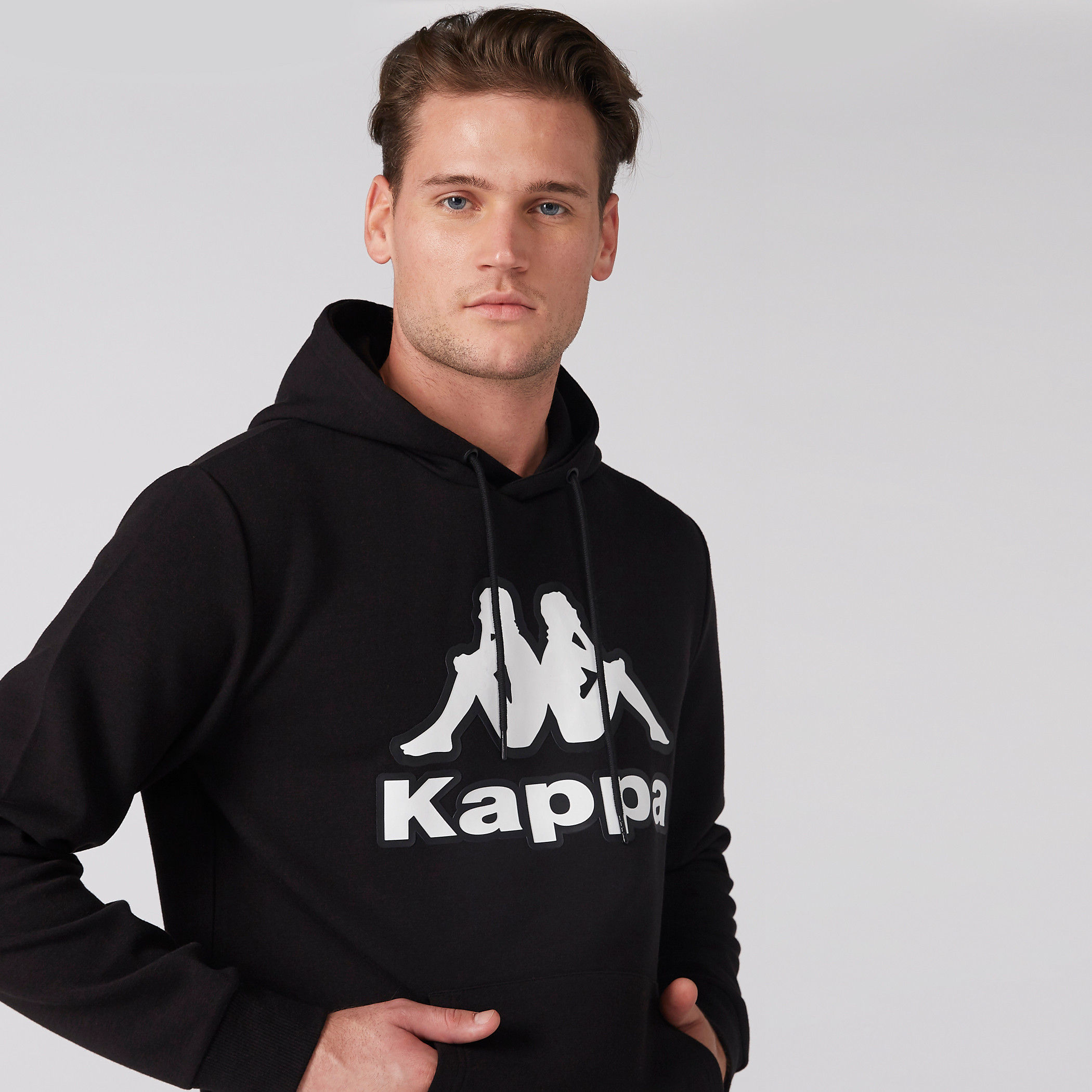 Kappa Printed Sweatshirt with Long Sleeves and Hood-men-winterwear-hoodiesandsweatshirts-image-1