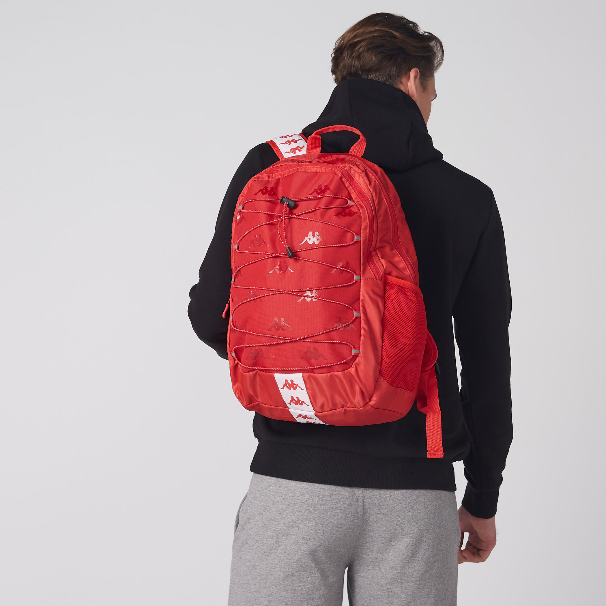 Kappa Printed Backpack with Zip Closure-men-bags-image-2