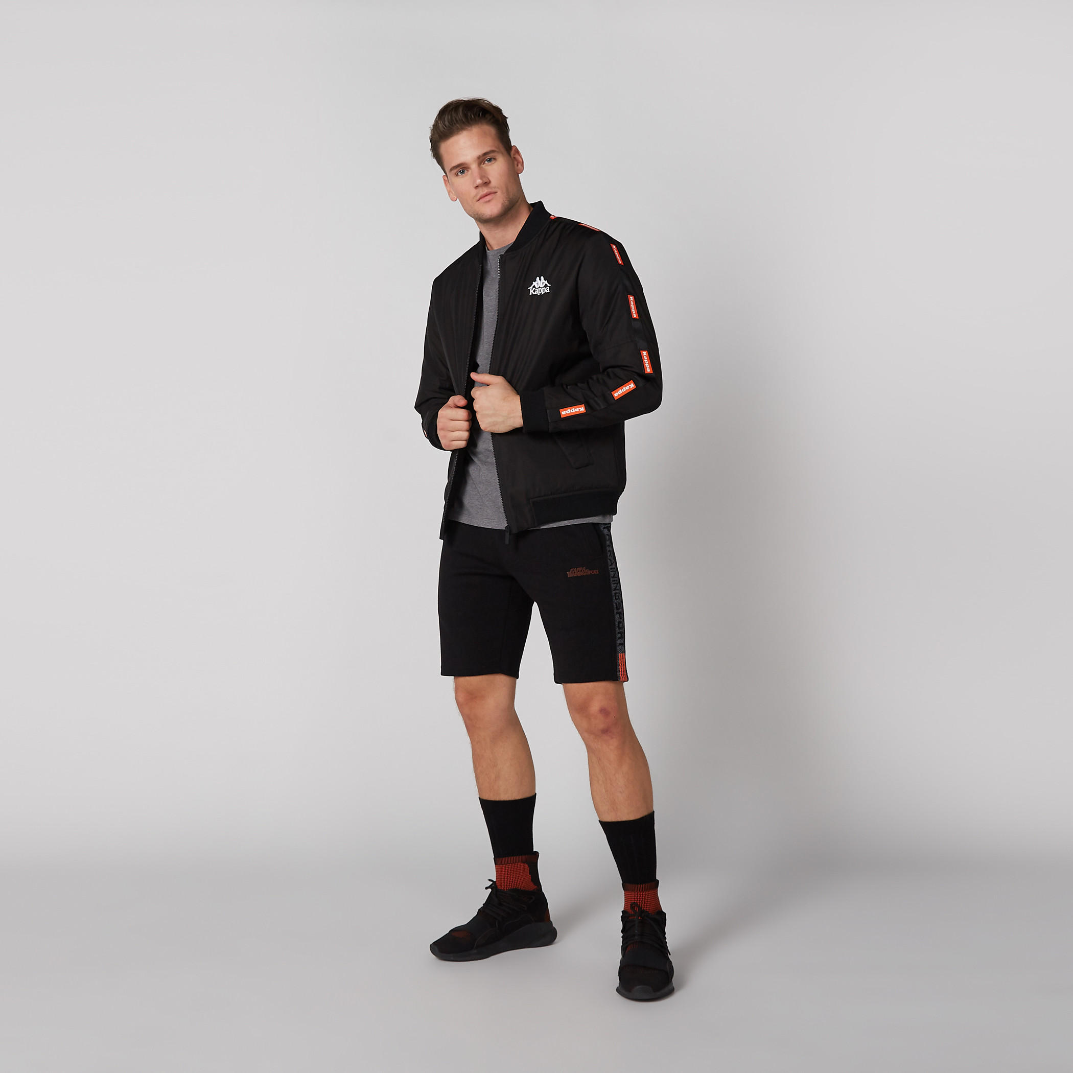 Kappa Tape and Pocket Detail Shorts with Elasticised Waistband-men-clothing-sportswearandactivewear-bottoms-image-1