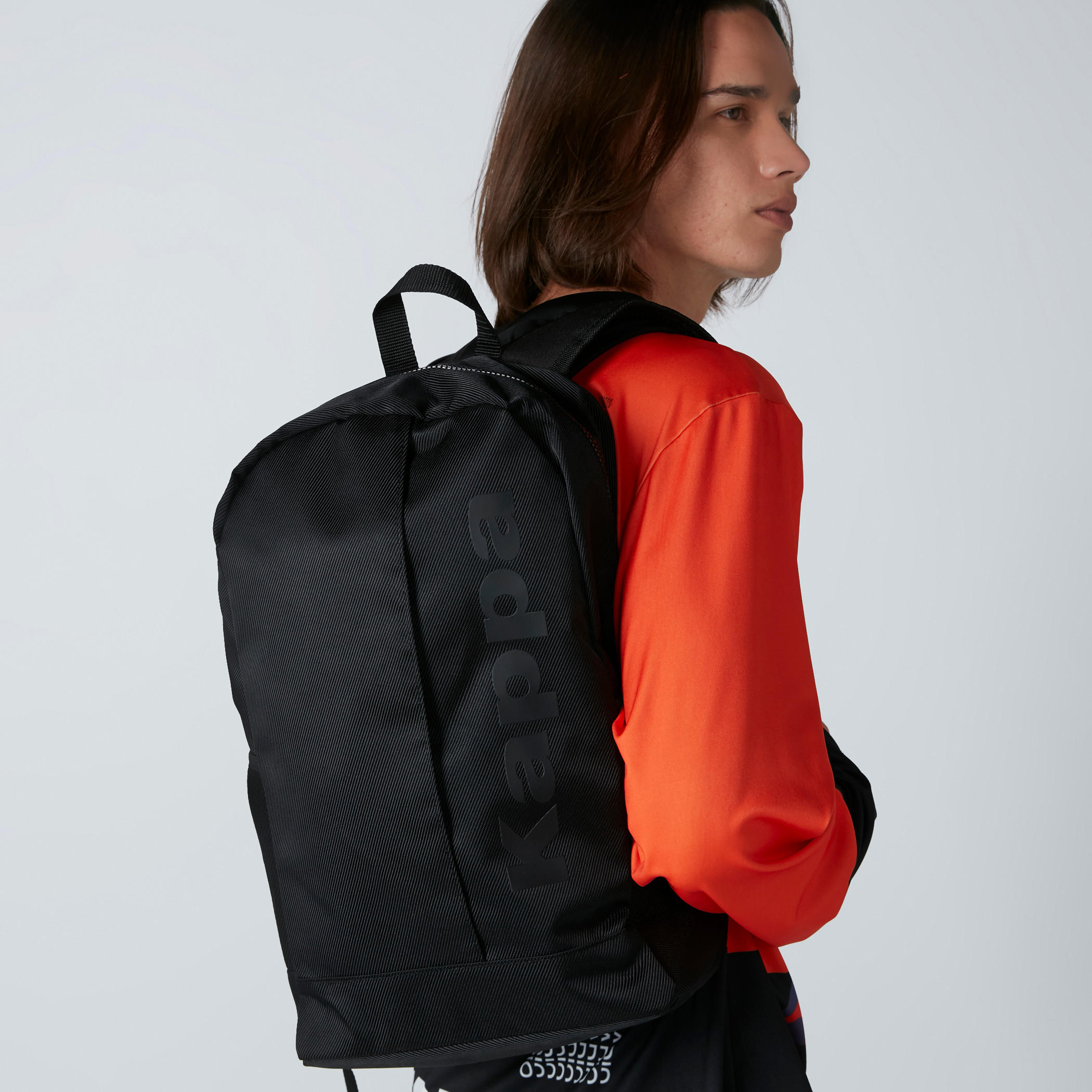 Kappa Printed Backpack with Adjustable Straps and Zip Closure-men-bags-image-2