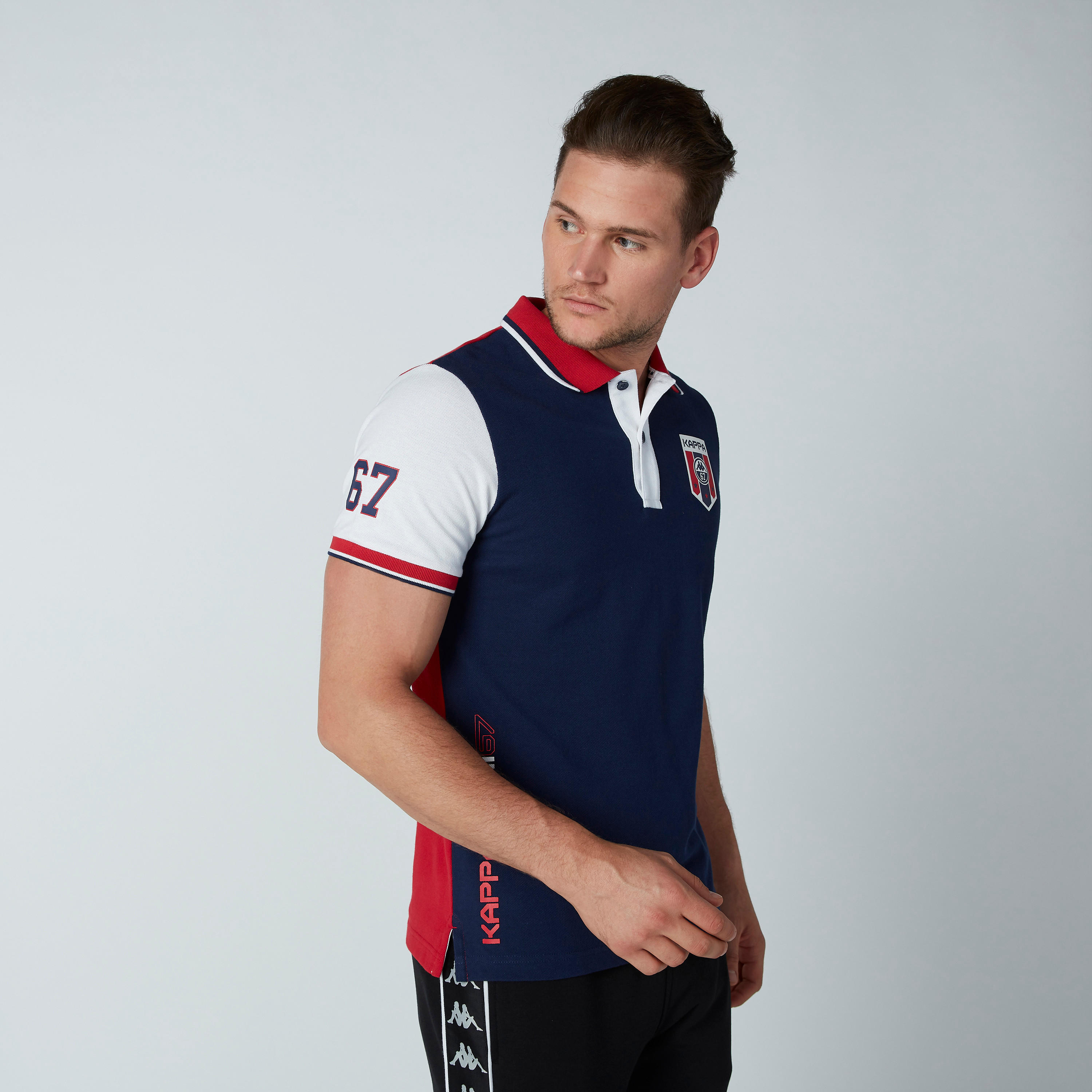 تيشيرت بياقة بولو وأكمام قصيرة وطبعات من كابا-men-clothing-tshirtsandpolos-polos-image-3