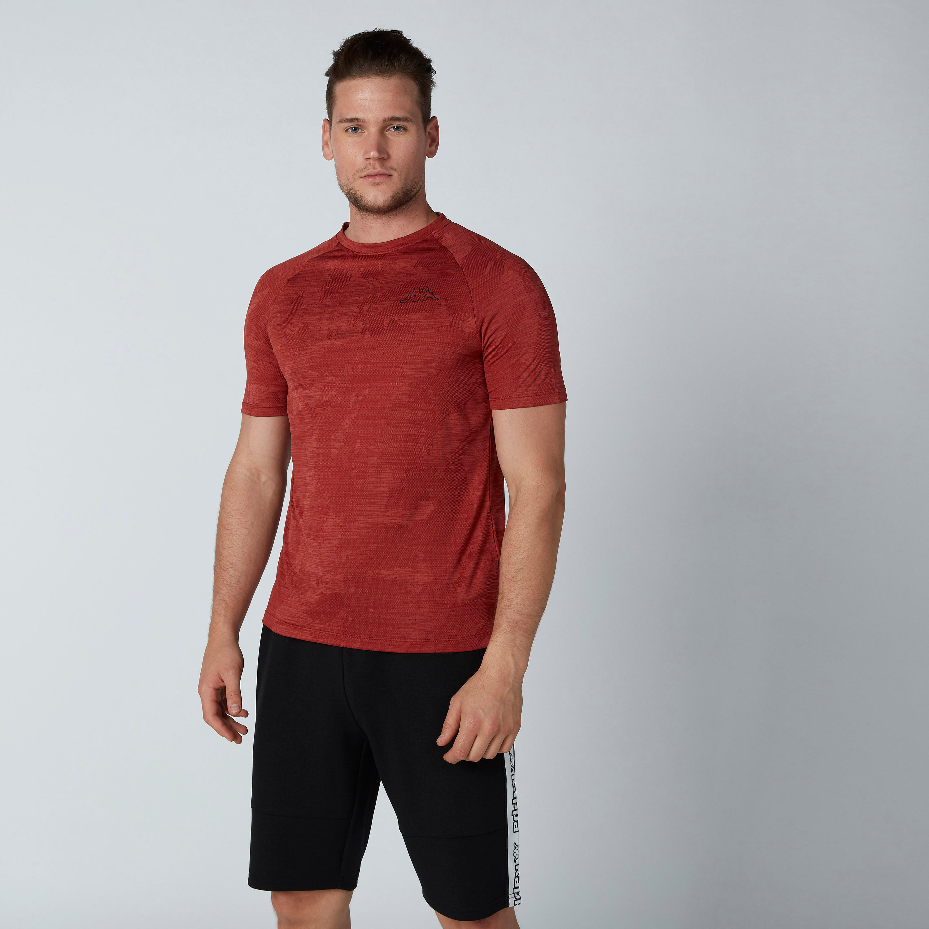 Kappa Solid T-shirt with Round Neck and Raglan Sleeves-men-clothing-tshirtsandpolos-tshirts-image-1