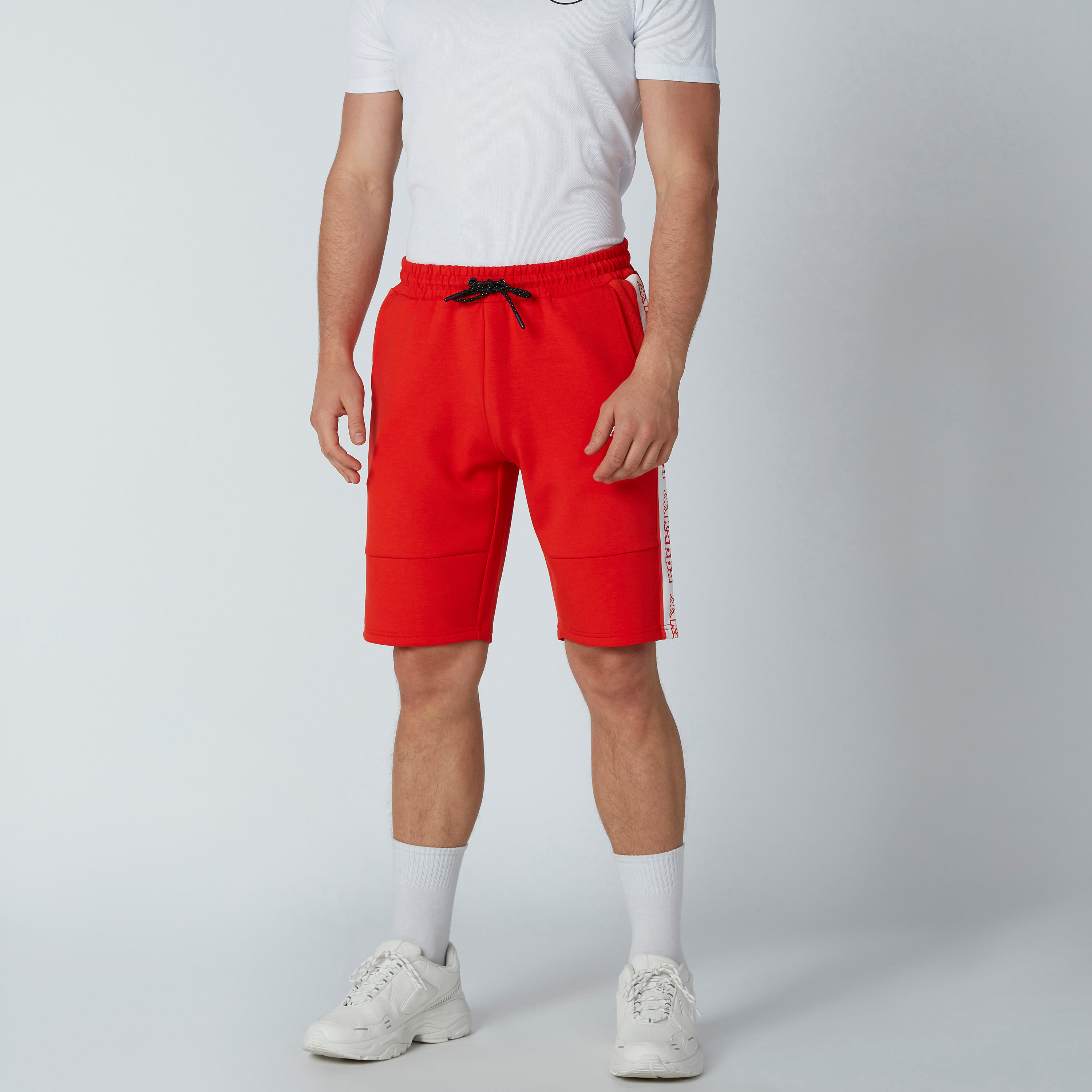 Kappa Printed Tape and Pocket Detail Shorts with Drawstring-men-clothing-bottoms-shorts-image-1