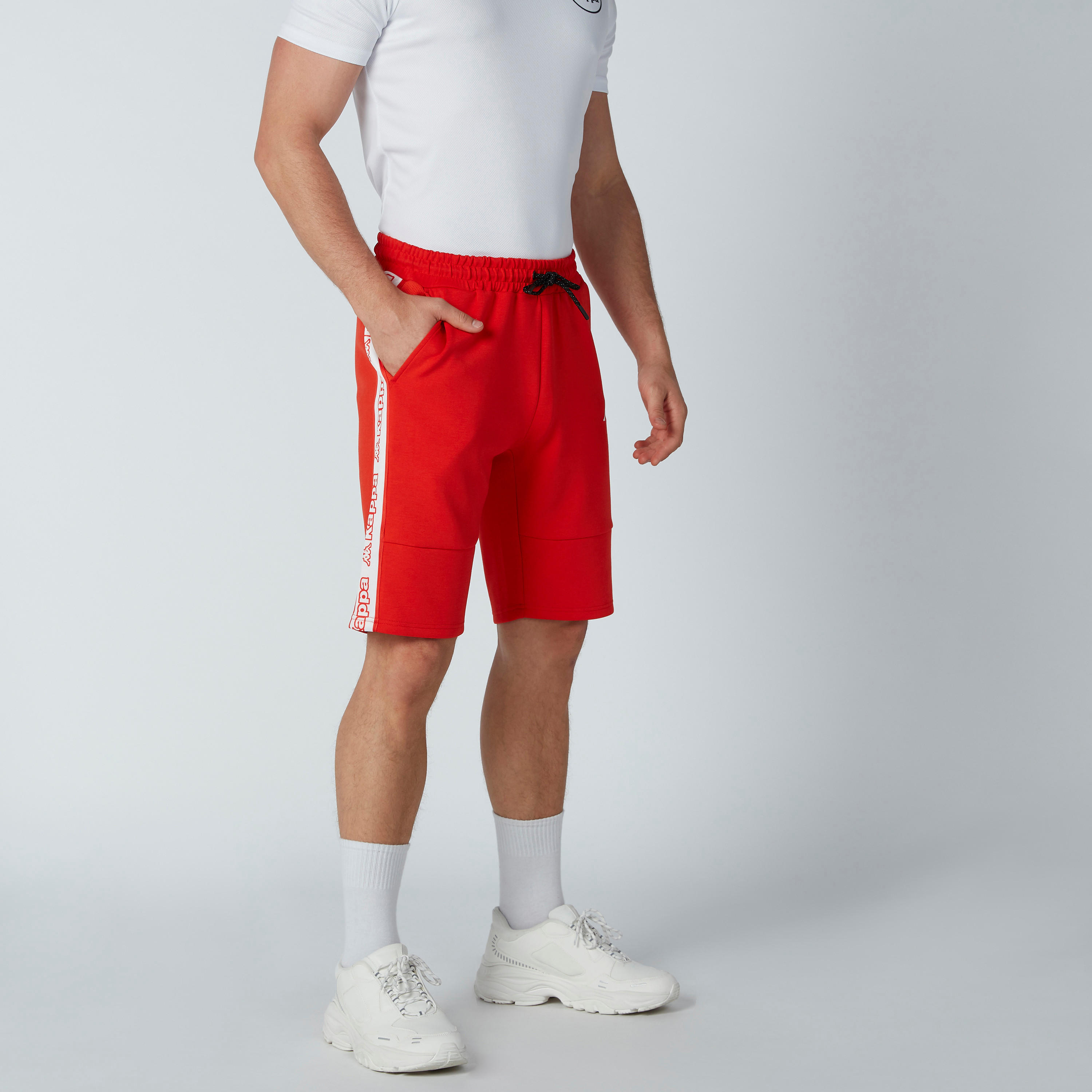 Kappa Printed Tape and Pocket Detail Shorts with Drawstring-men-clothing-bottoms-shorts-image-3