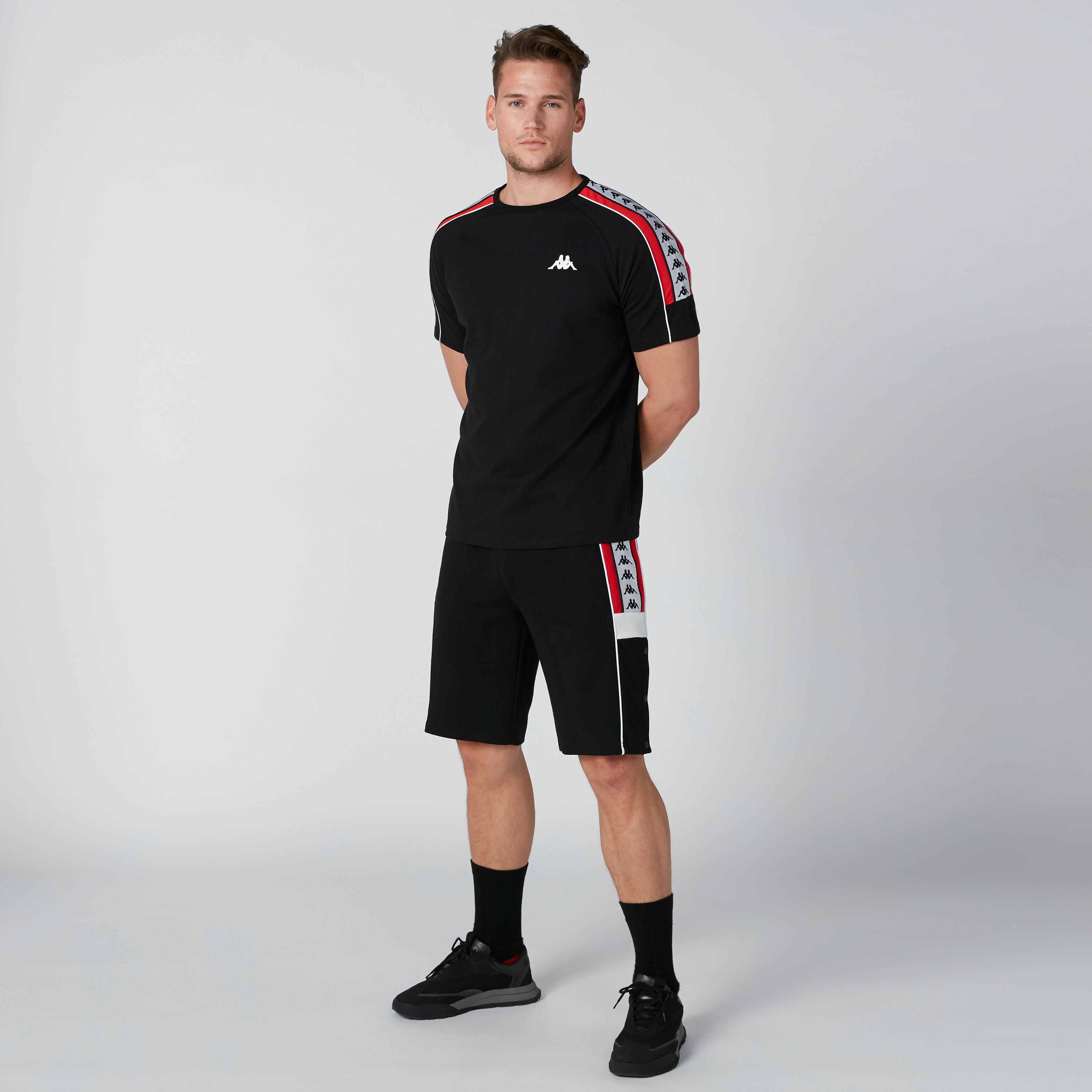 Kappa Tape and Pocket Detail Shorts with Elasticised Waistband-men-clothing-sportswearandactivewear-bottoms-image-3