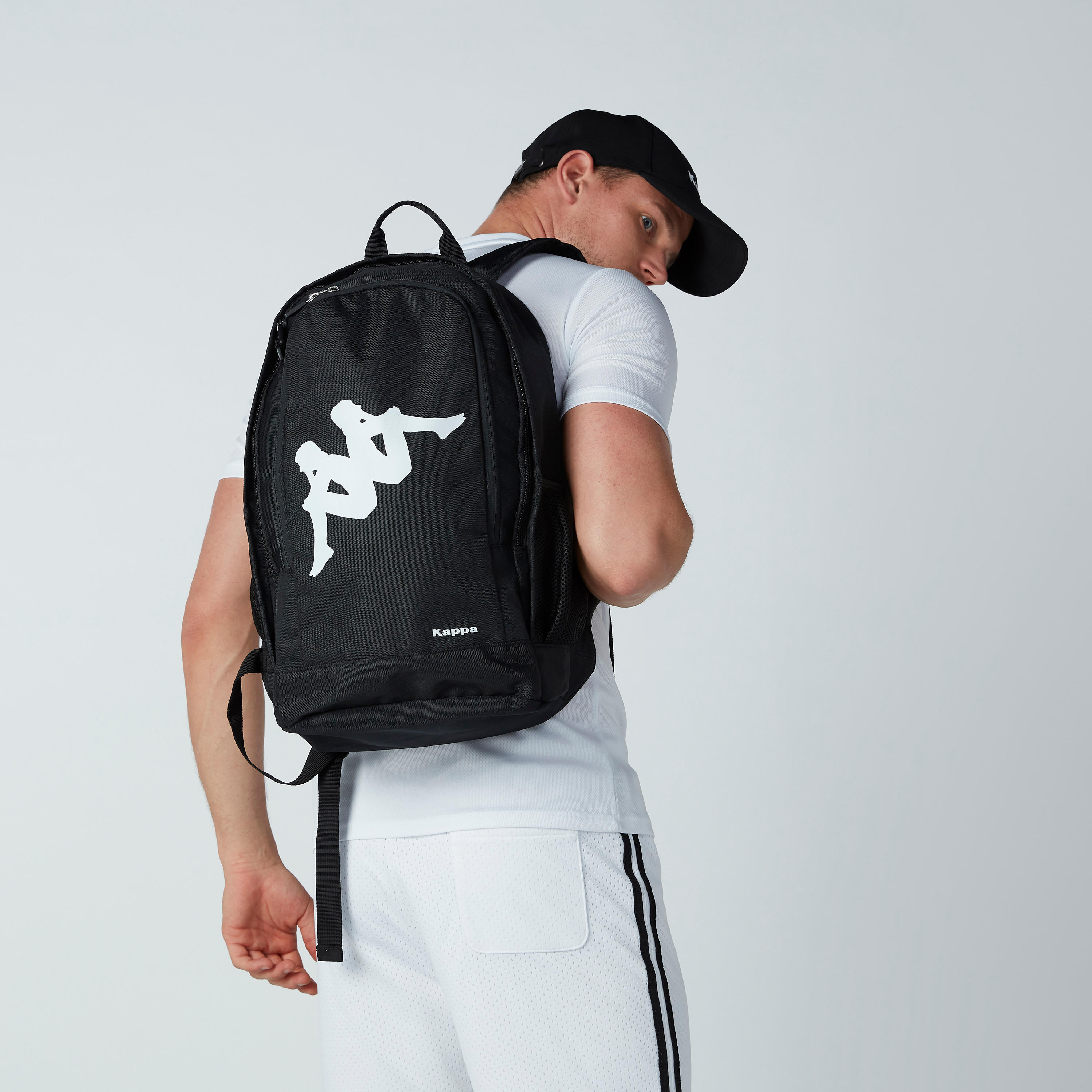 Kappa Printed Backpack with Zip Closure-men-bags-image-2