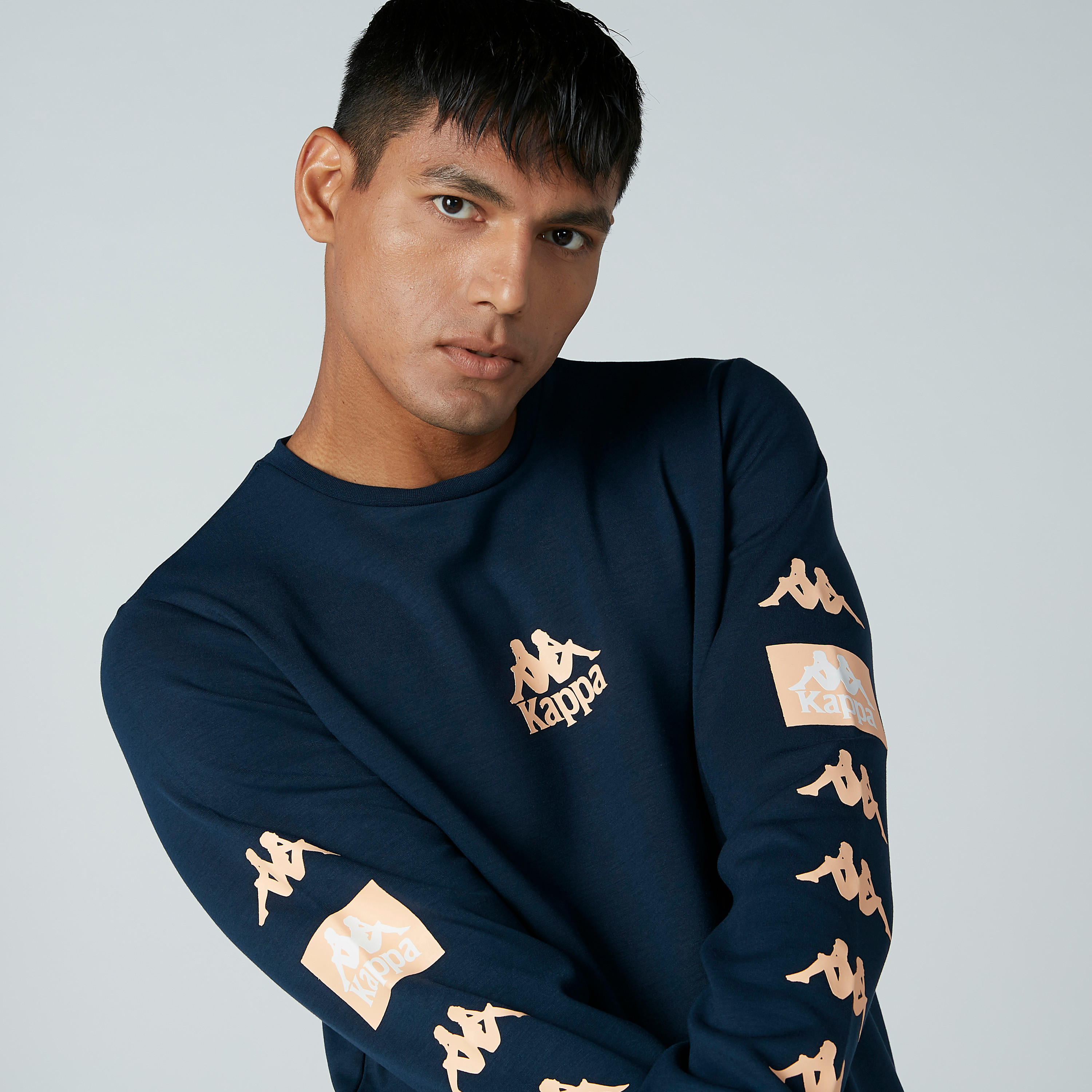 Kappa Printed Sweatshirt with Long Sleeves and Round Neck-men-winterwear-hoodiesandsweatshirts-image-1