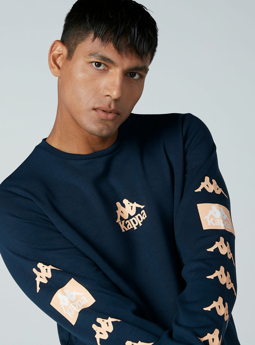 Kappa Printed Sweatshirt with Long Sleeves and Round Neck-men-winterwear-hoodiesandsweatshirts-image-1