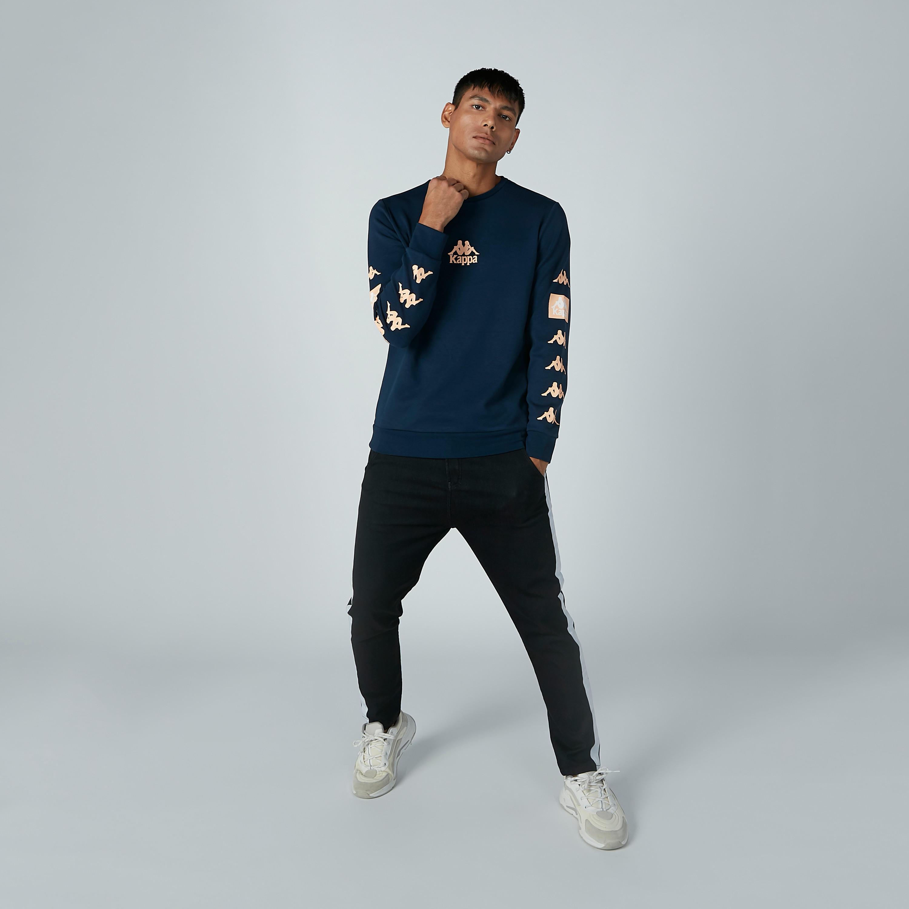 Kappa Printed Sweatshirt with Long Sleeves and Round Neck-men-winterwear-hoodiesandsweatshirts-image-2