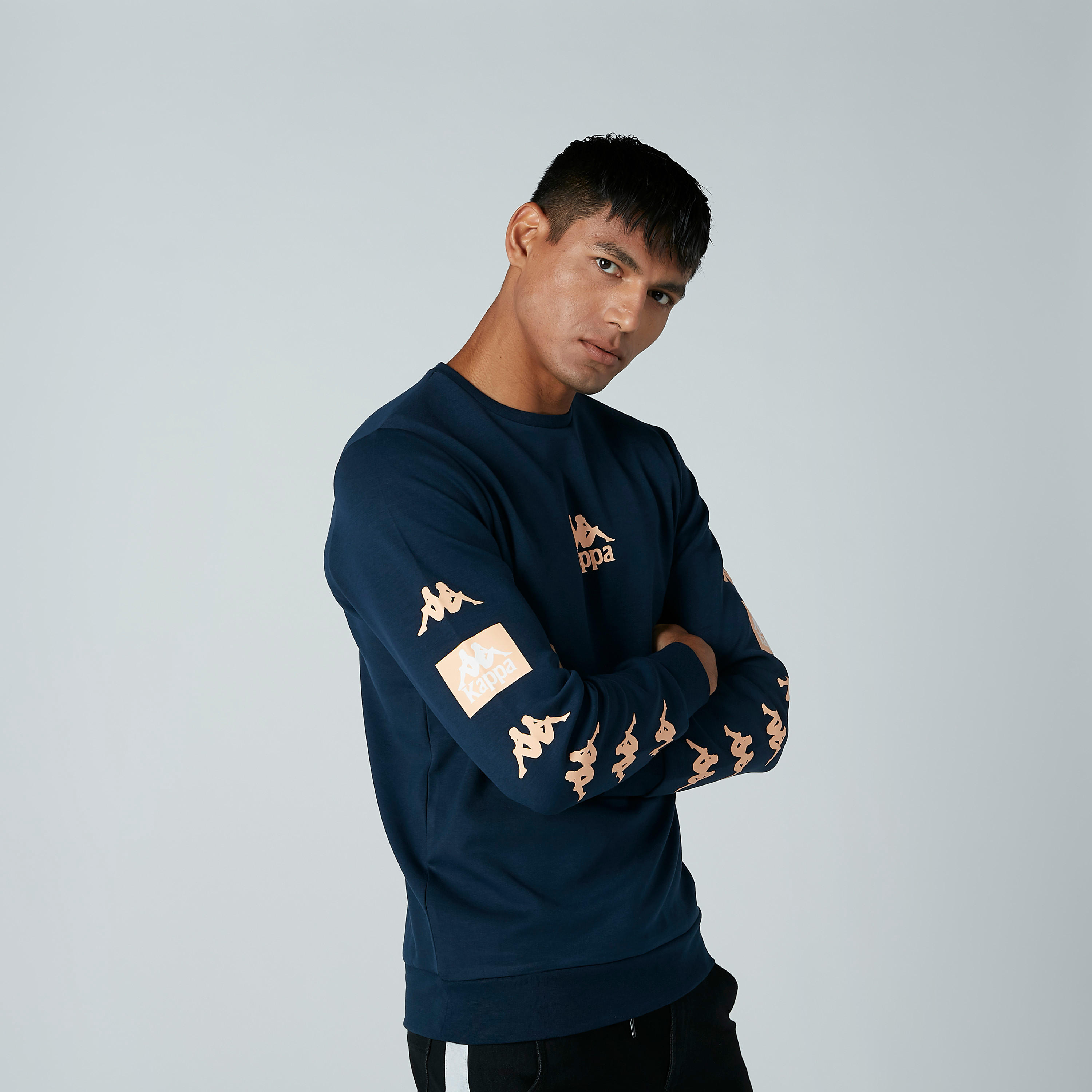 Kappa Printed Sweatshirt with Long Sleeves and Round Neck-men-winterwear-hoodiesandsweatshirts-image-3