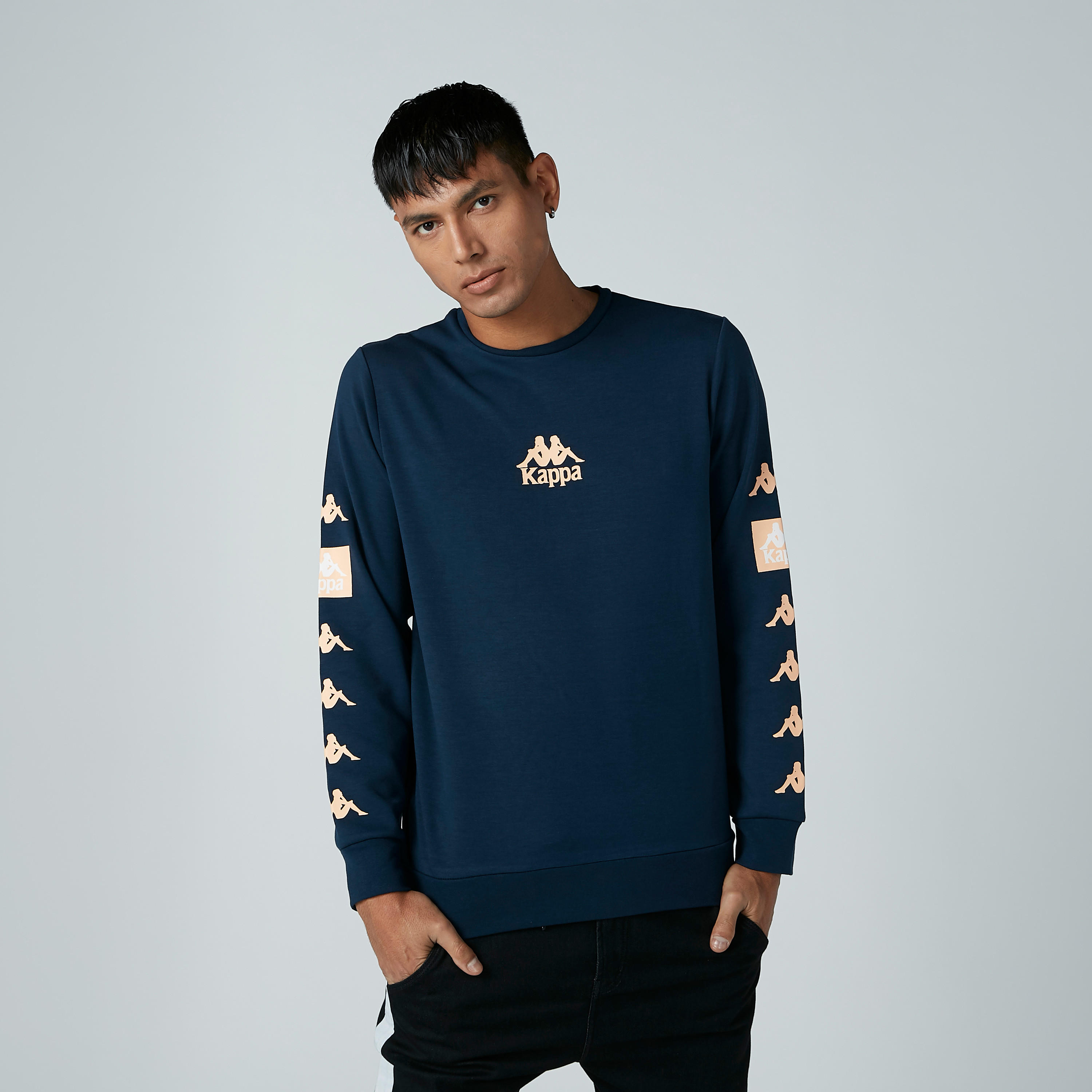 Kappa Printed Sweatshirt with Long Sleeves and Round Neck-men-winterwear-hoodiesandsweatshirts-image-5