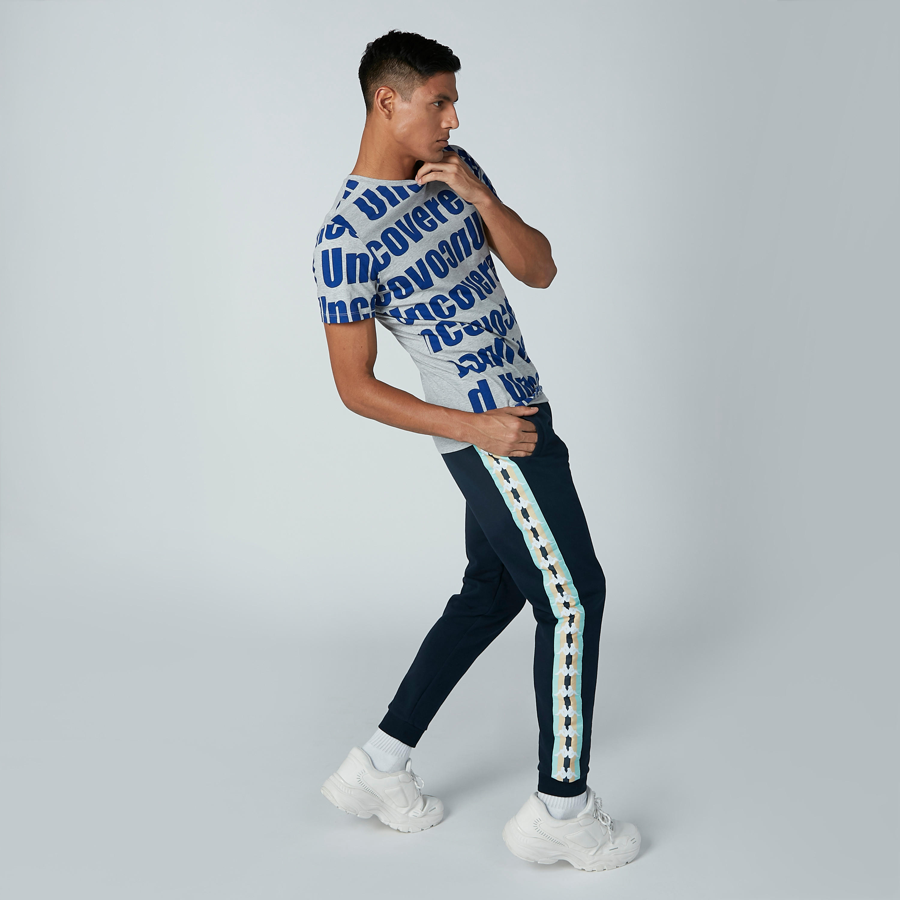 Kappa Printed Side Tape Detail Jog Pants with Drawstring-men-clothing-bottoms-joggers-image-1