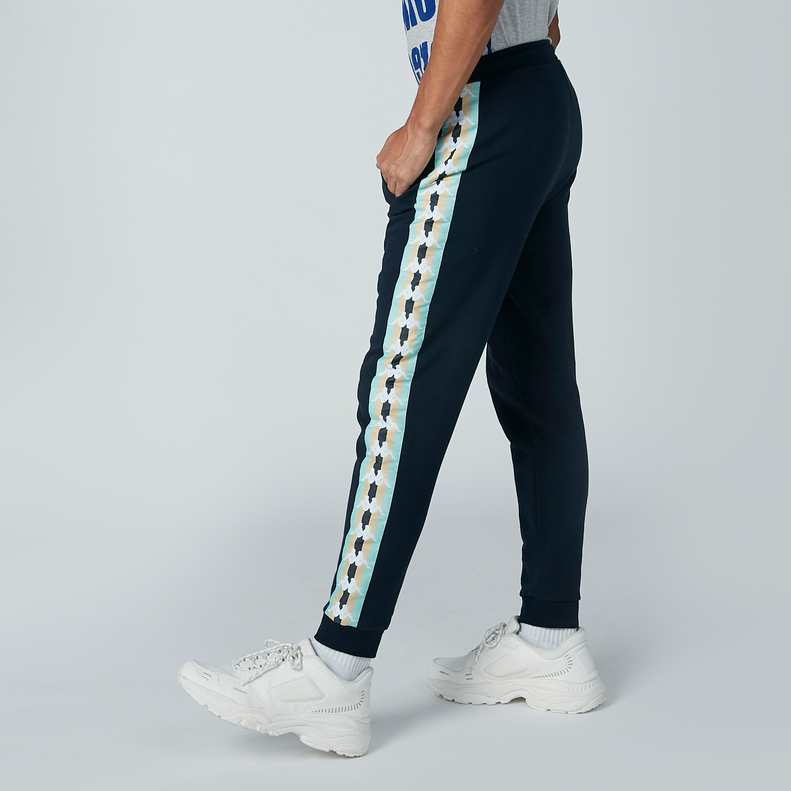 Kappa Printed Side Tape Detail Jog Pants with Drawstring-men-clothing-bottoms-joggers-image-3