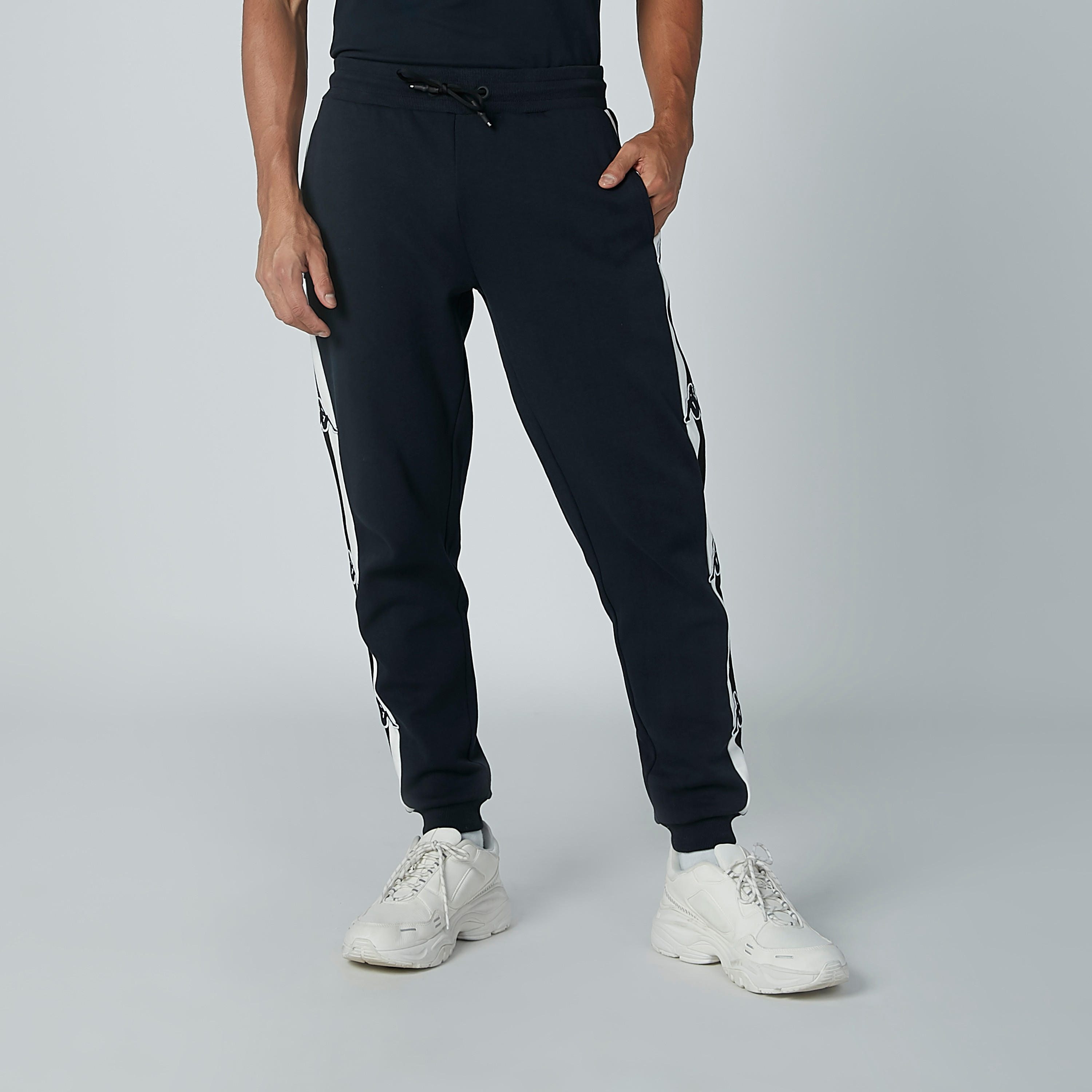 بنطال رياضي بجيوب وشريطة وطبعات من كابا-men-clothing-bottoms-joggers-image-2
