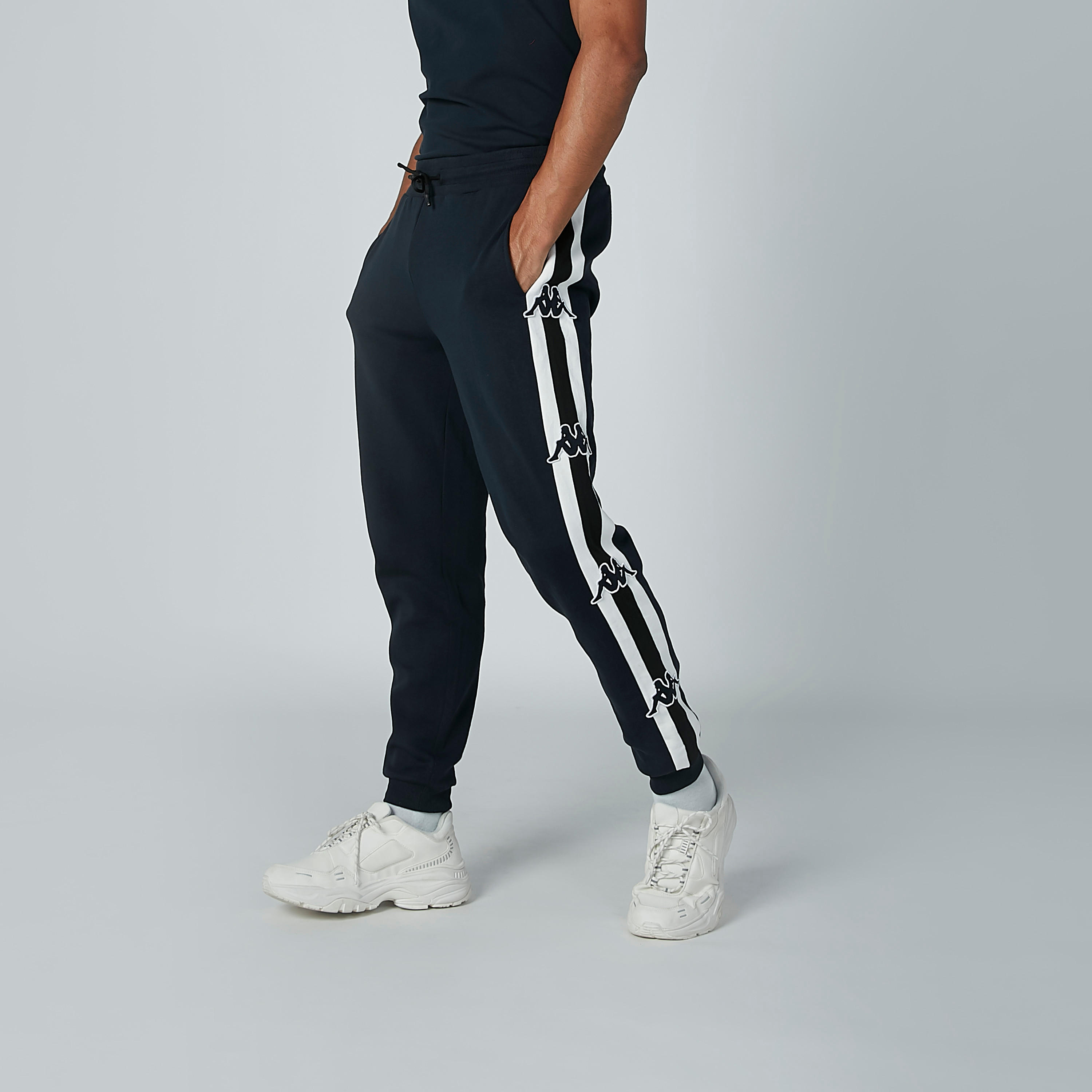 بنطال رياضي بجيوب وشريطة وطبعات من كابا-men-clothing-bottoms-joggers-image-5