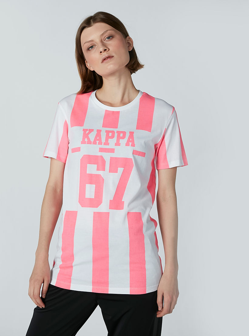تيشيرت بياقة مستديرة وأكمام قصيرة وطبعات من كابا-women-clothing-tshirts-image-2
