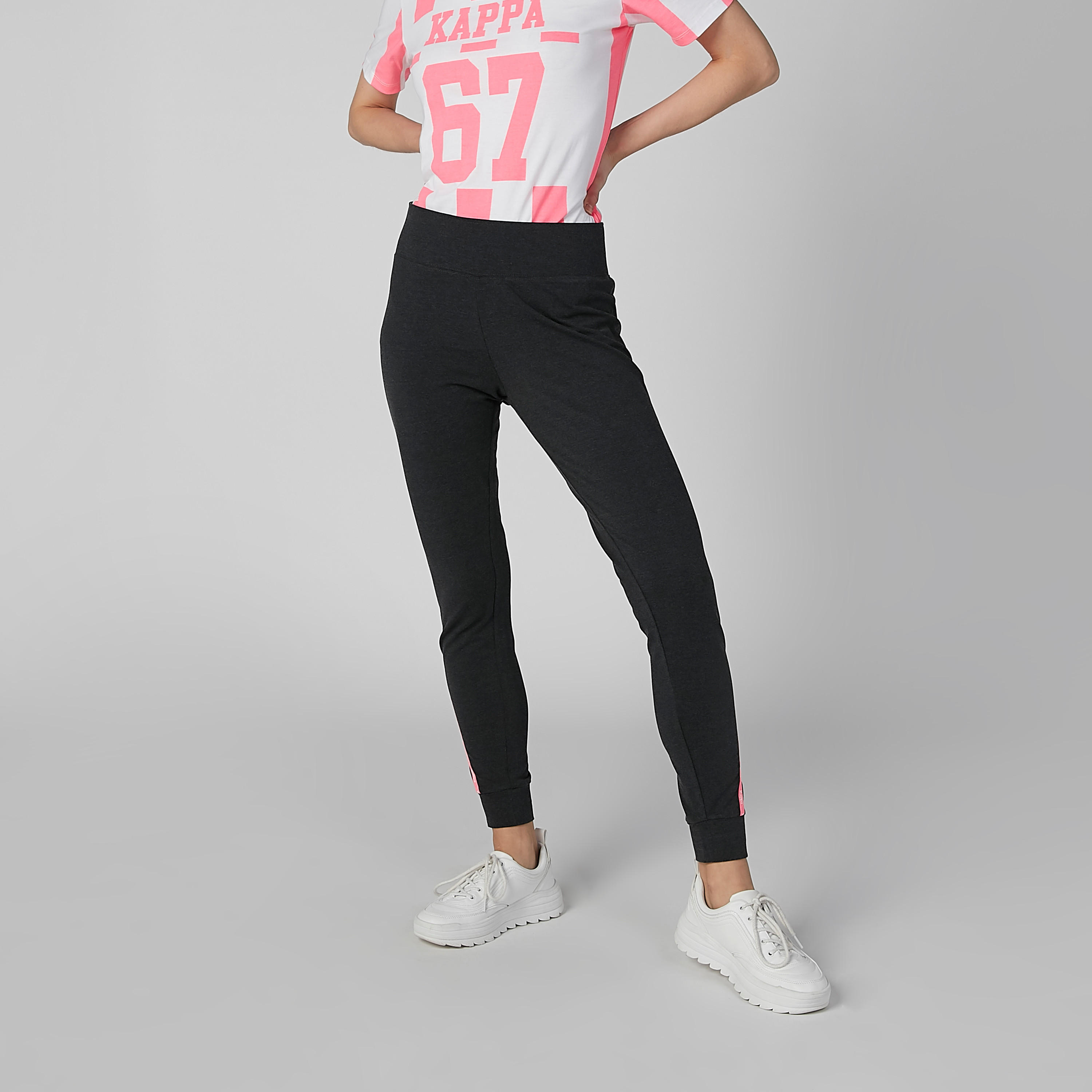 بنطال رياضي طويل ومحبوك بتقليمات متباينة من كابا-women-clothing-bottoms-joggers-image-3