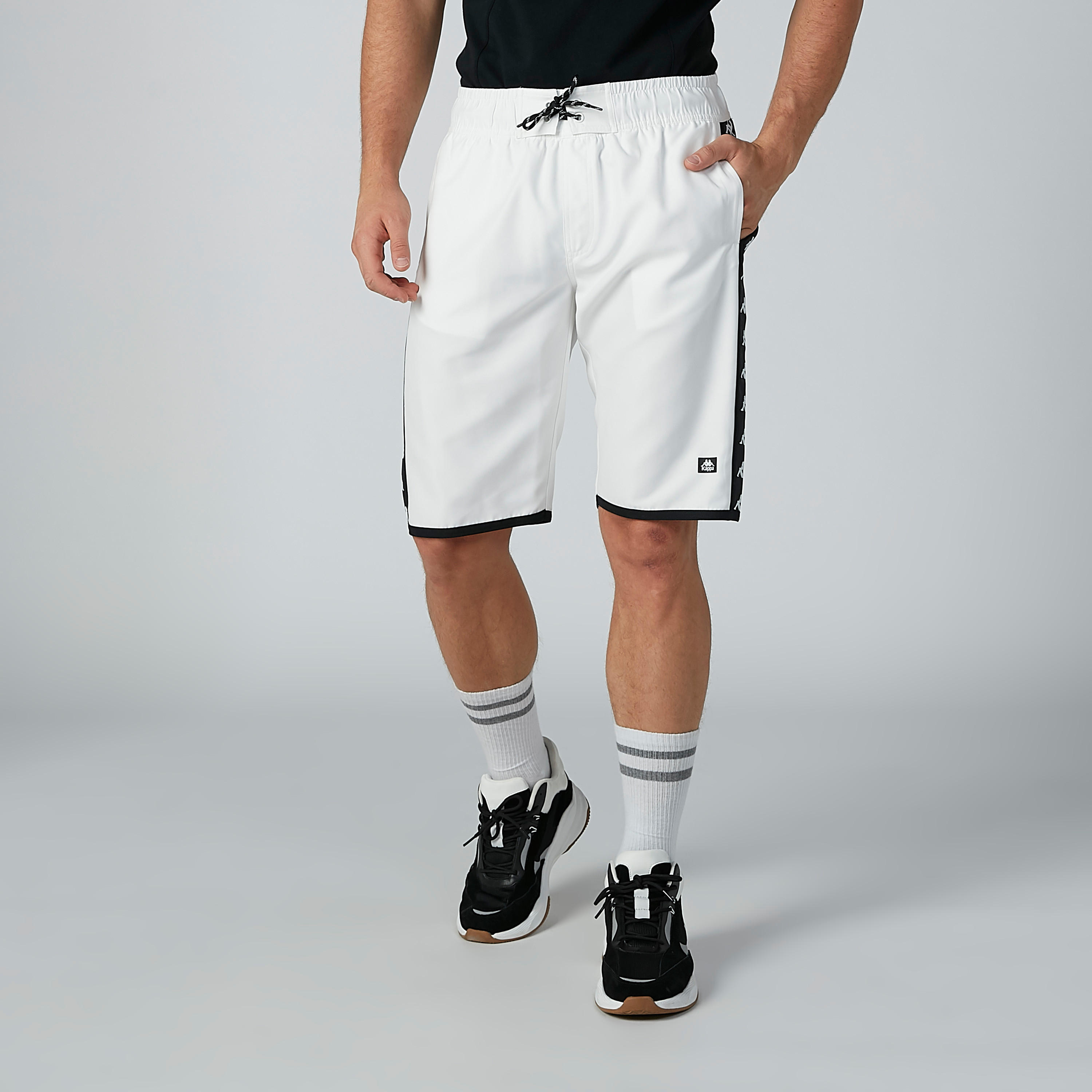 Kappa Printed Panel Detail Shorts with Pockets-men-clothing-bottoms-shorts-image-1