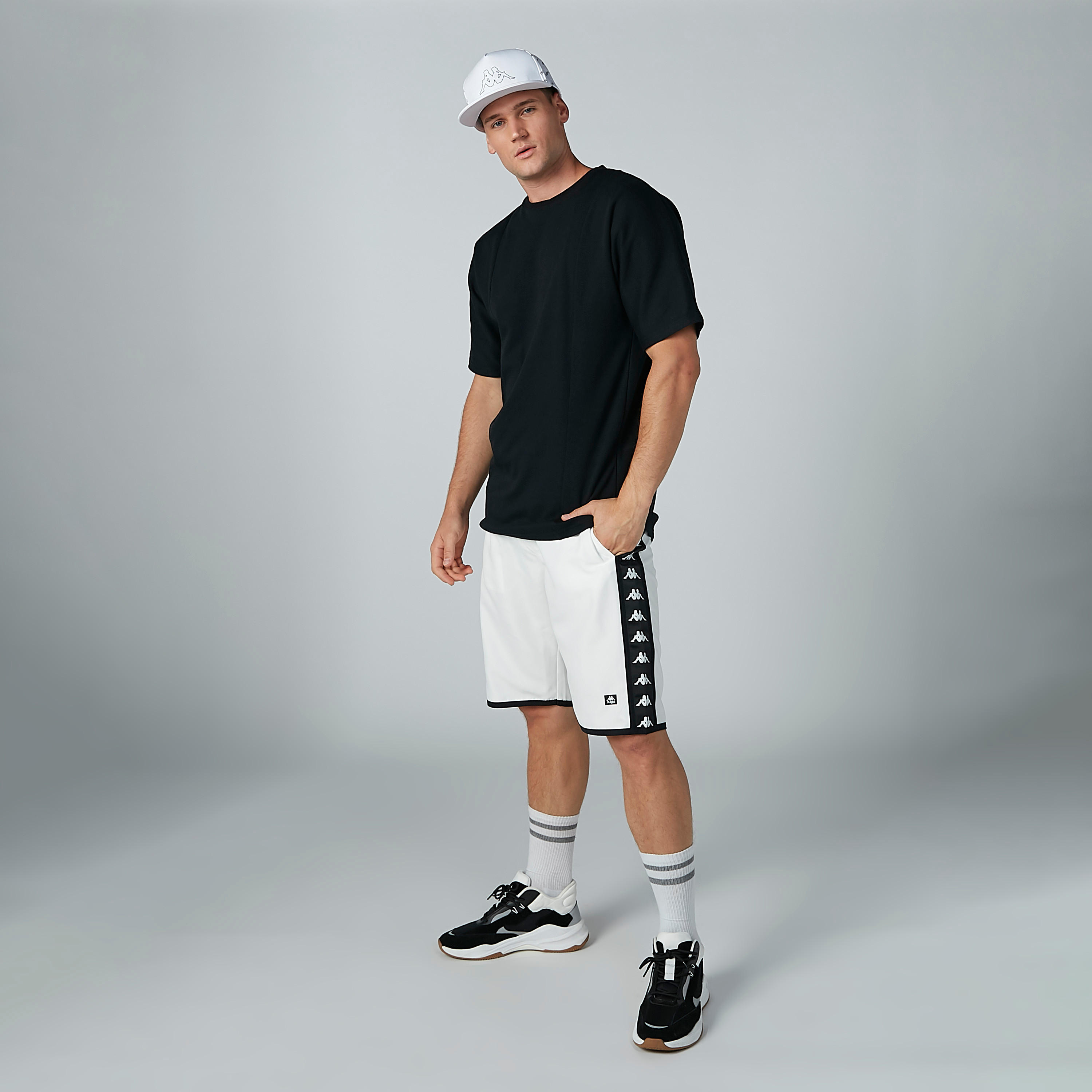 Kappa Printed Panel Detail Shorts with Pockets-men-clothing-bottoms-shorts-image-2