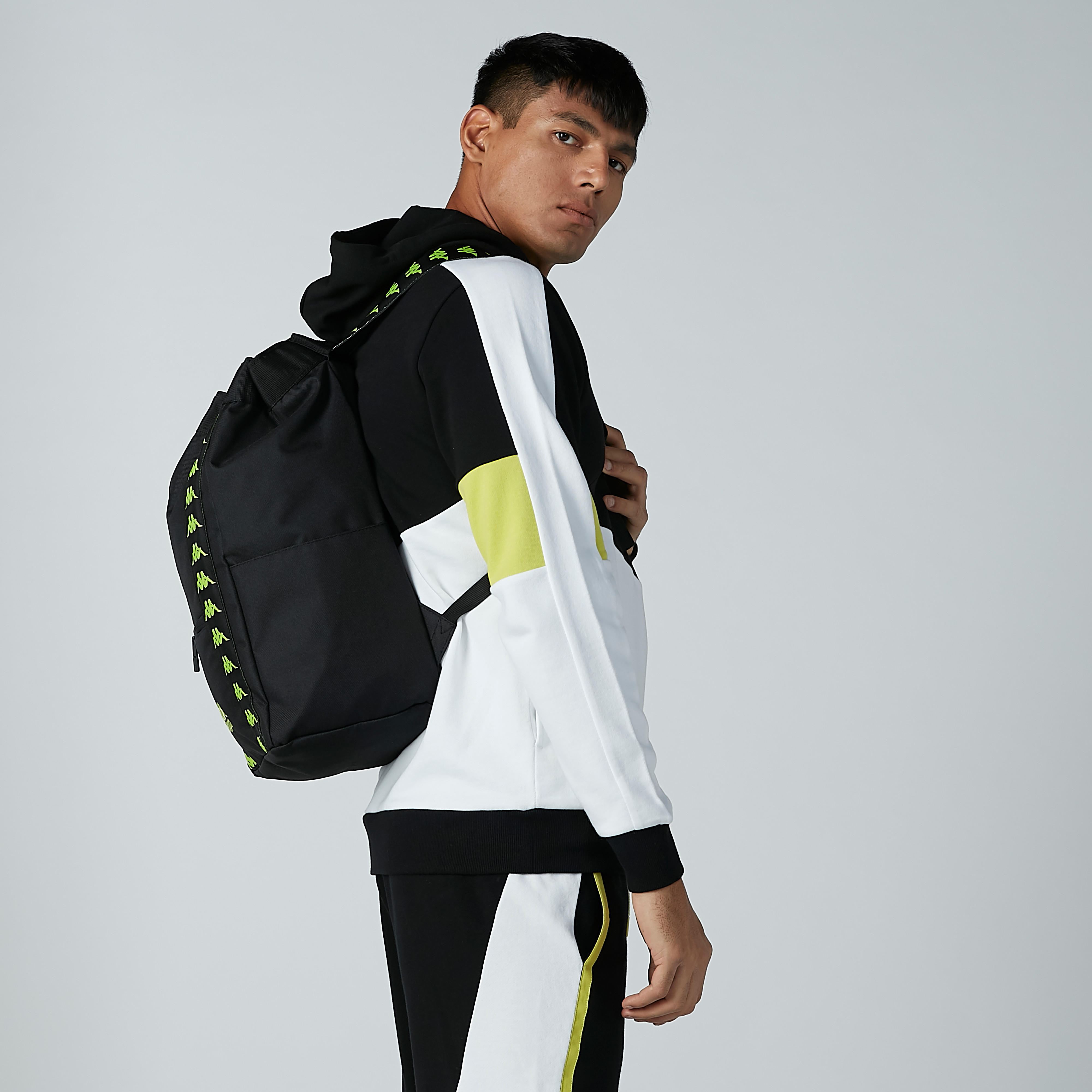 Kappa Printed Backpack with Adjustable Shoulder Straps and Drawstring-men-bags-image-2