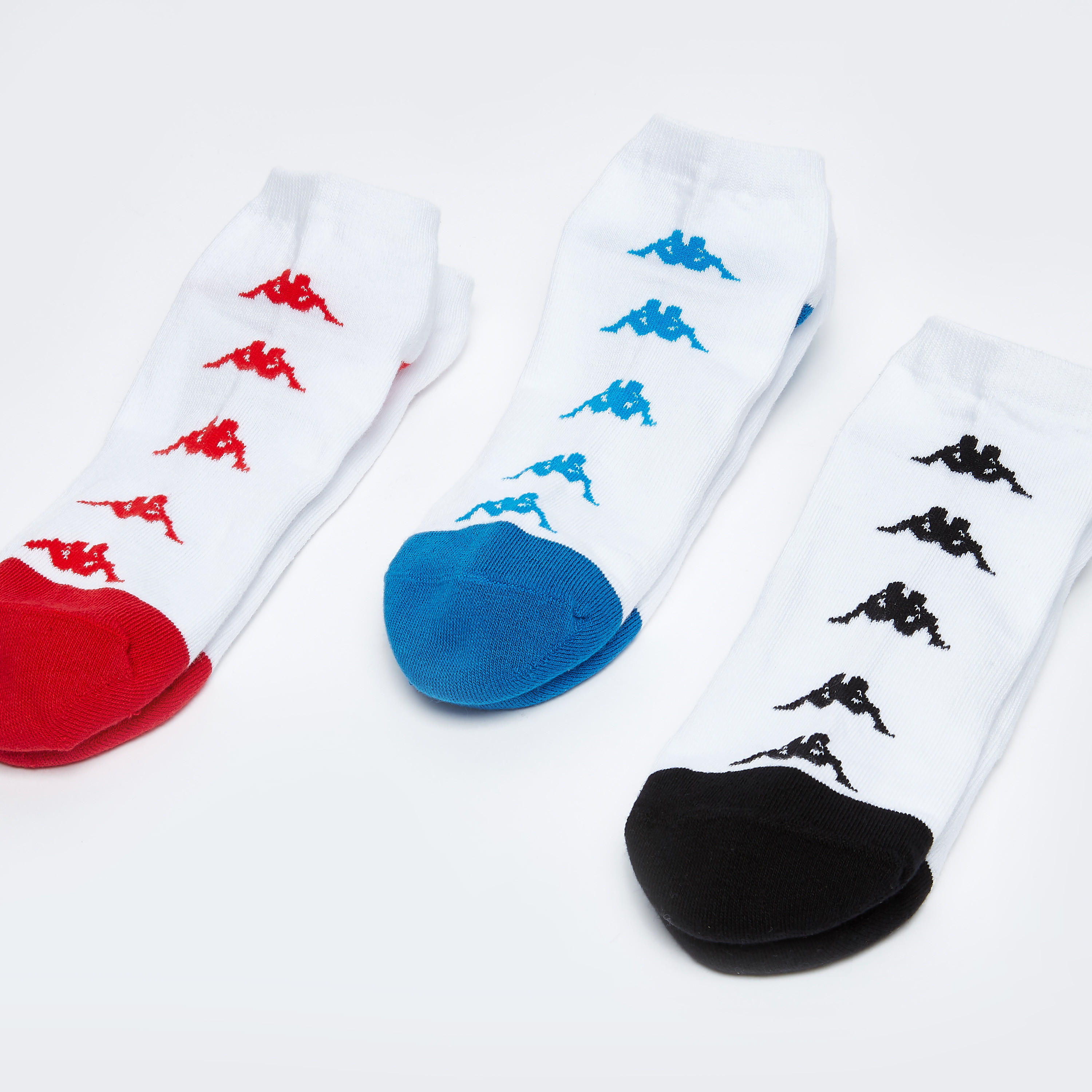 جوارب بطول الكاحل بحواف مضلّعة وطبعات من كابا - طقم من 3 أزواج-men-socks-image-1
