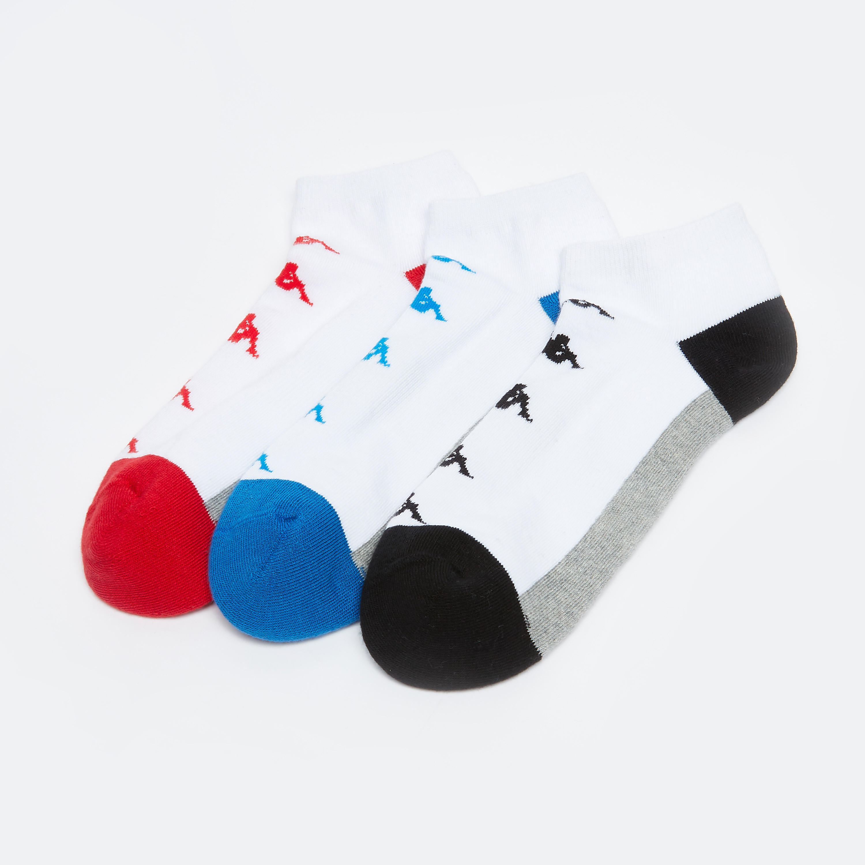 جوارب بطول الكاحل بحواف مضلّعة وطبعات من كابا - طقم من 3 أزواج-men-socks-image-2