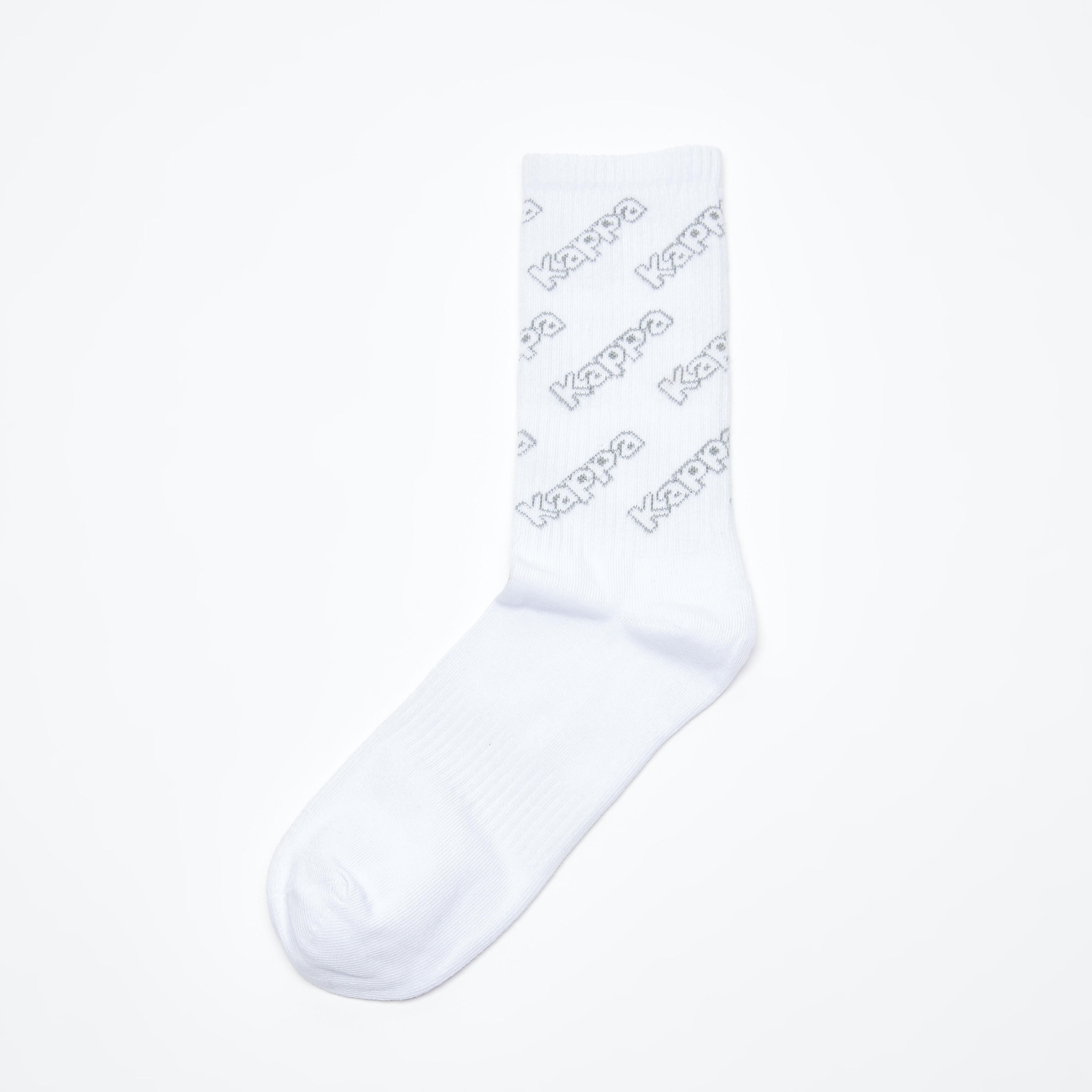 Kappa Printed Crew Length Socks with Ribbed Hem-men-socks-image-1