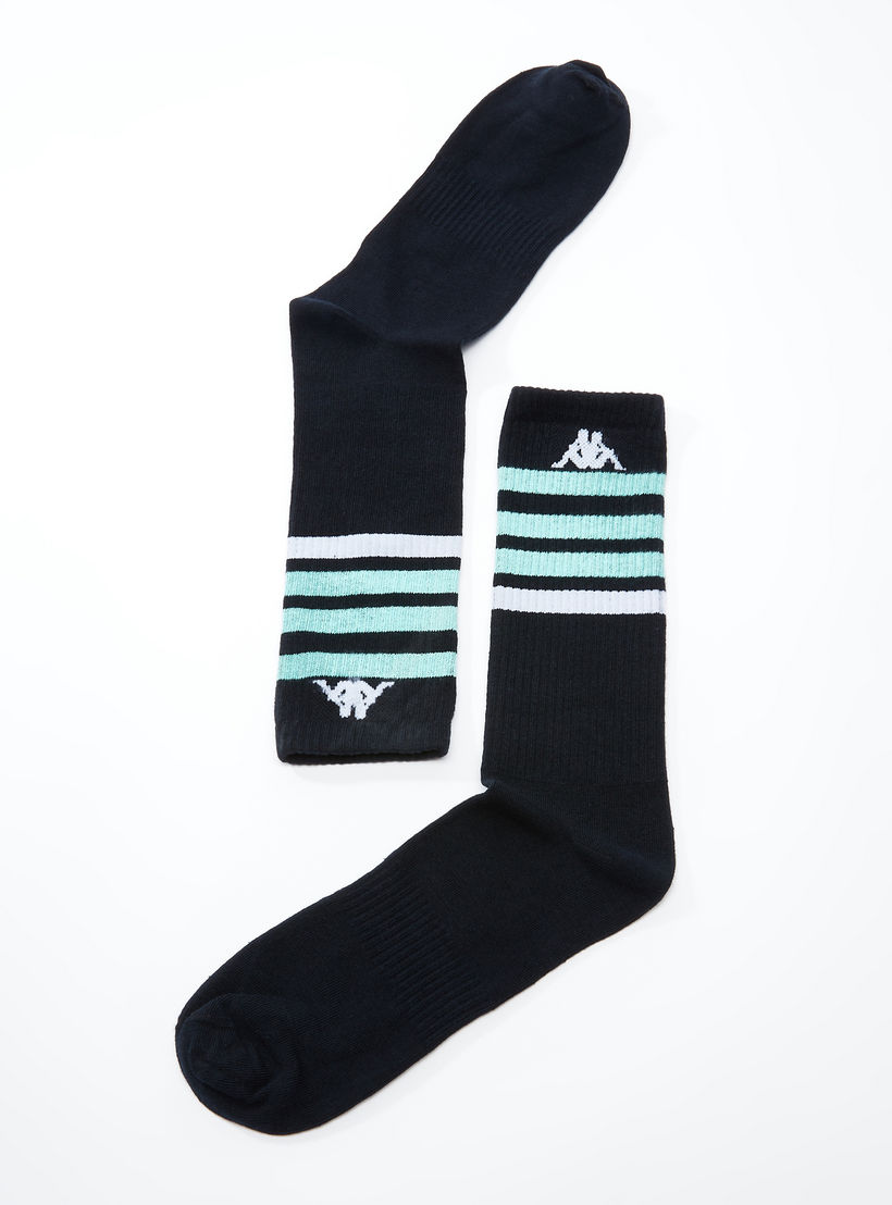جوارب مقلّمة بطول ربلة الساق بحواف مضلّعة من كابا-men-socks-image-3