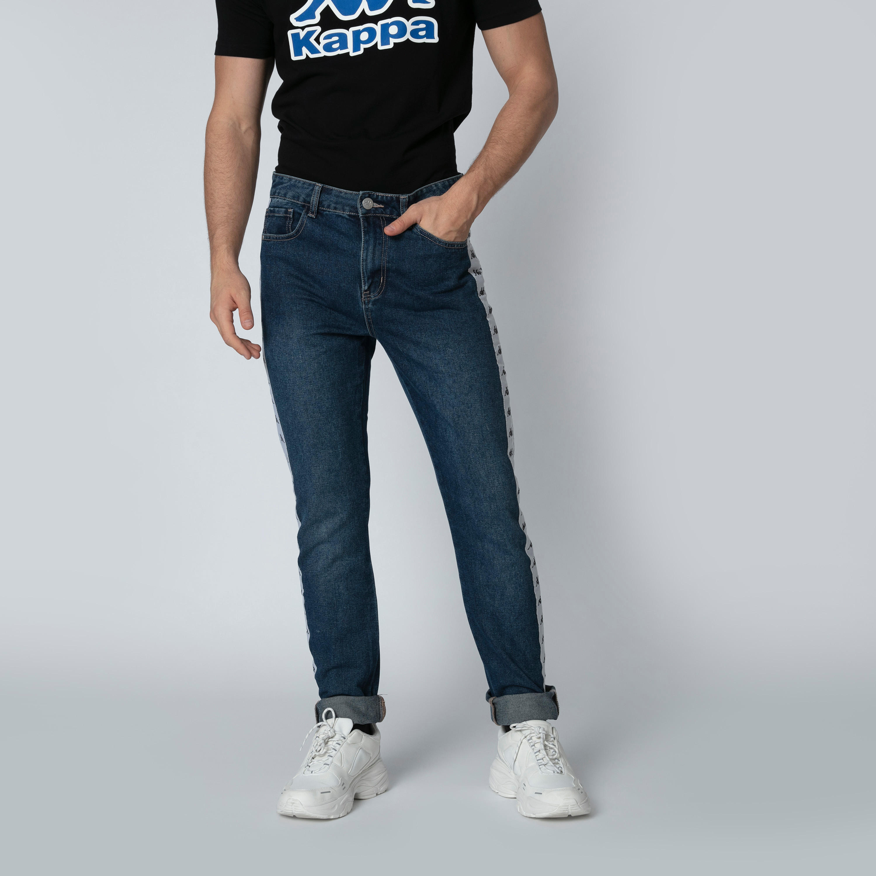 بنطال جينز طويل بجيوب وشريطة من كابا-men-clothing-bottoms-jeans-image-1