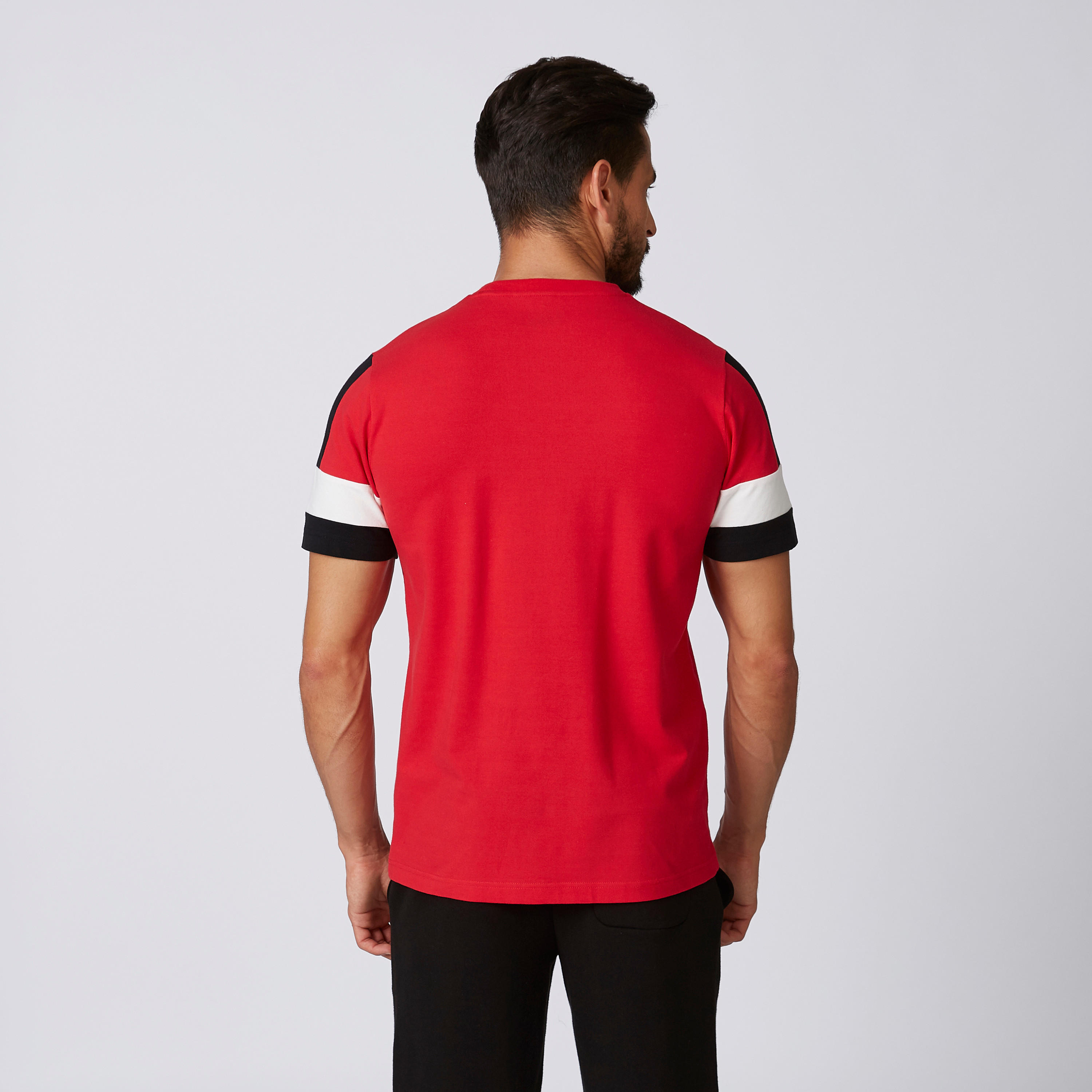 Sustainable Kappa Printed T-shirt with Striped Short Sleeves-men-clothing-sportswearandactivewear-tshirtsandpolos-image-5