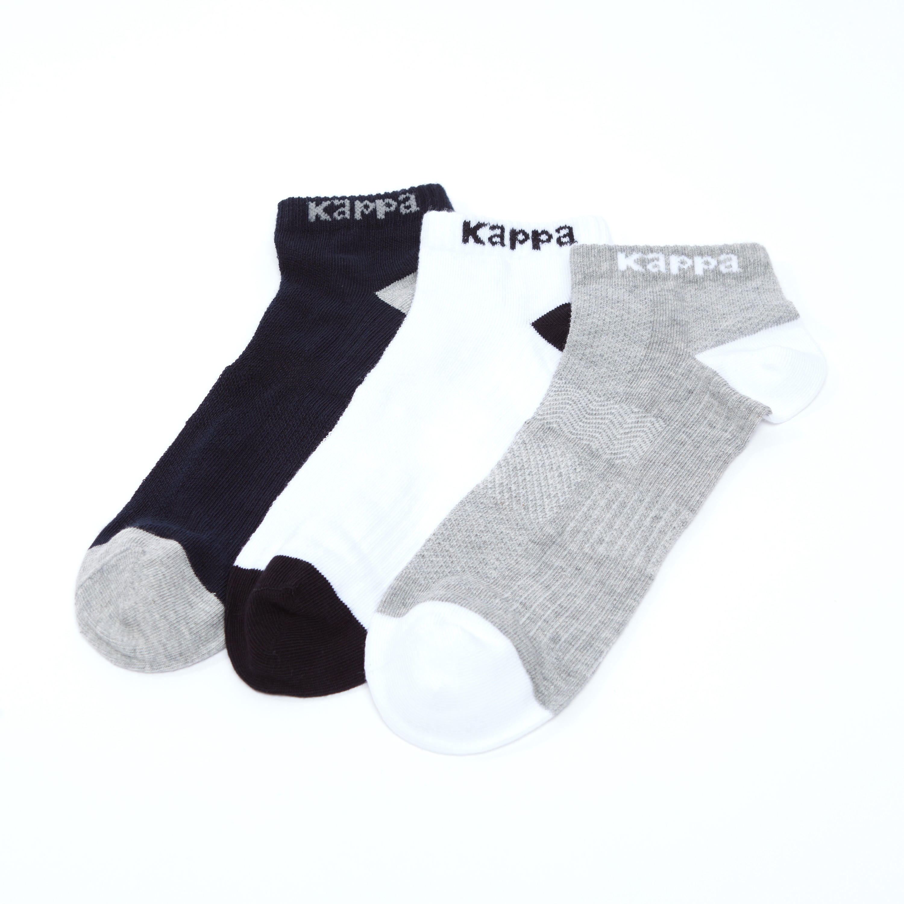 جوارب مطرّزة بطول الكاحل بحواف مضلّعة من كابا - طقم من 3 أزواج-men-socks-image-2