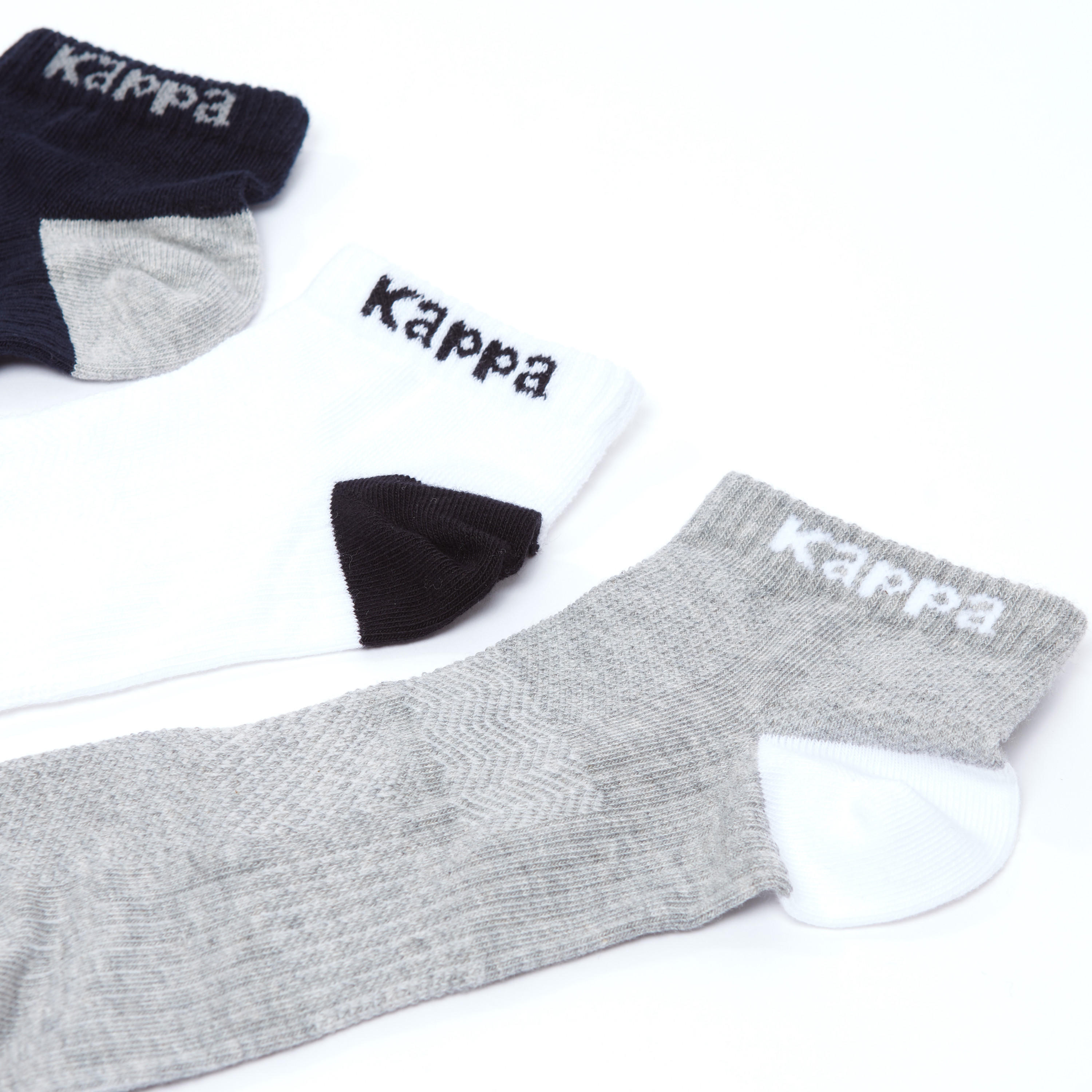 جوارب مطرّزة بطول الكاحل بحواف مضلّعة من كابا - طقم من 3 أزواج-men-socks-image-3