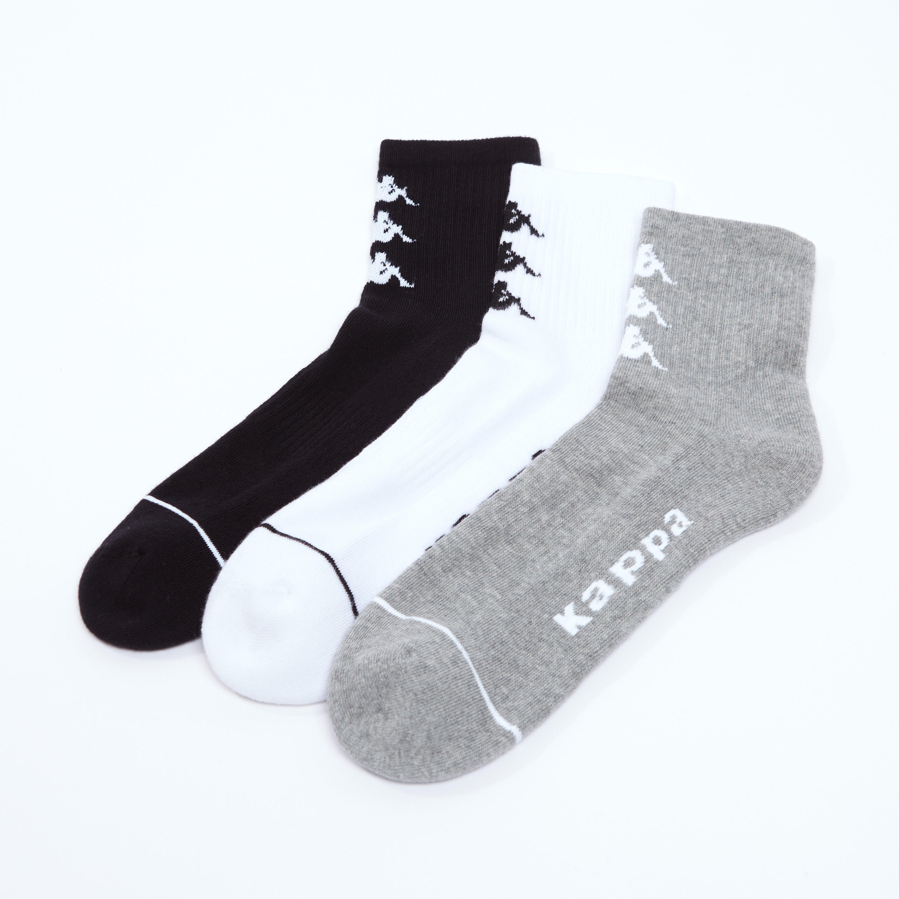 جوارب مطرّزة بطول الكاحل بحواف مضلّعة من كابا - طقم من 3 أزواج-men-socks-image-2