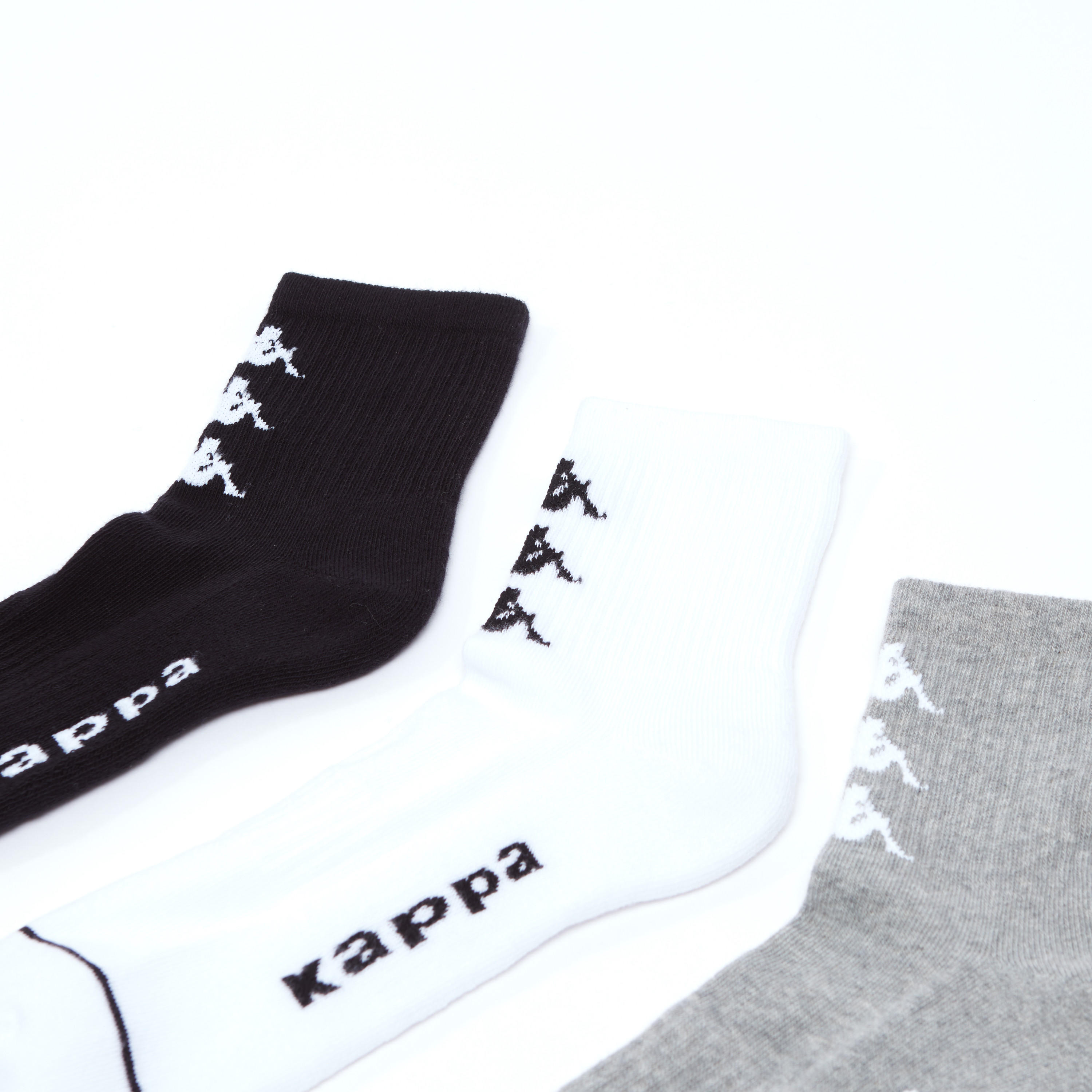 جوارب مطرّزة بطول الكاحل بحواف مضلّعة من كابا - طقم من 3 أزواج-men-socks-image-3