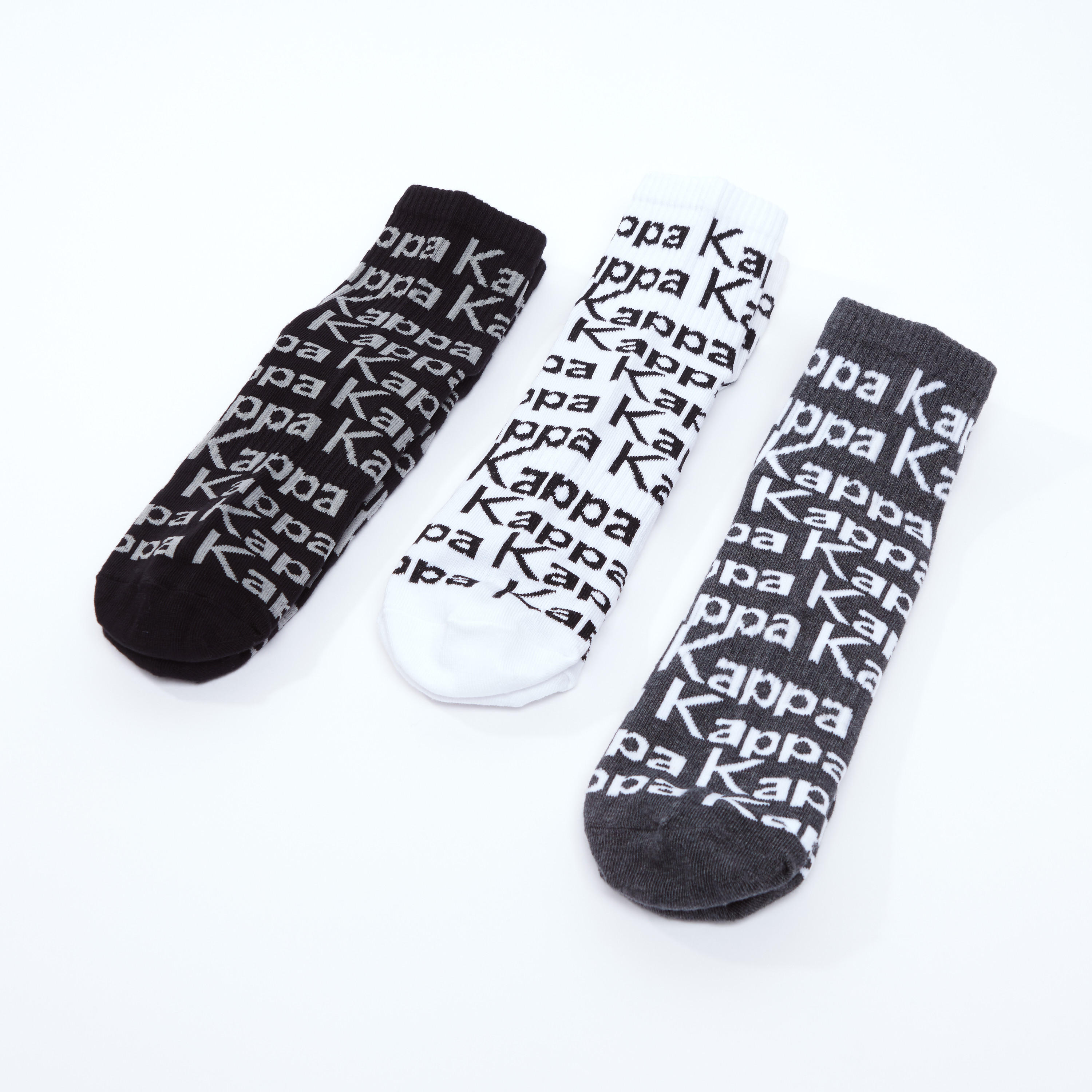 جوارب بطول الكاحل بحواف مضلّعة وطبعات من كابا - طقم من 3 أزواج-men-socks-image-1