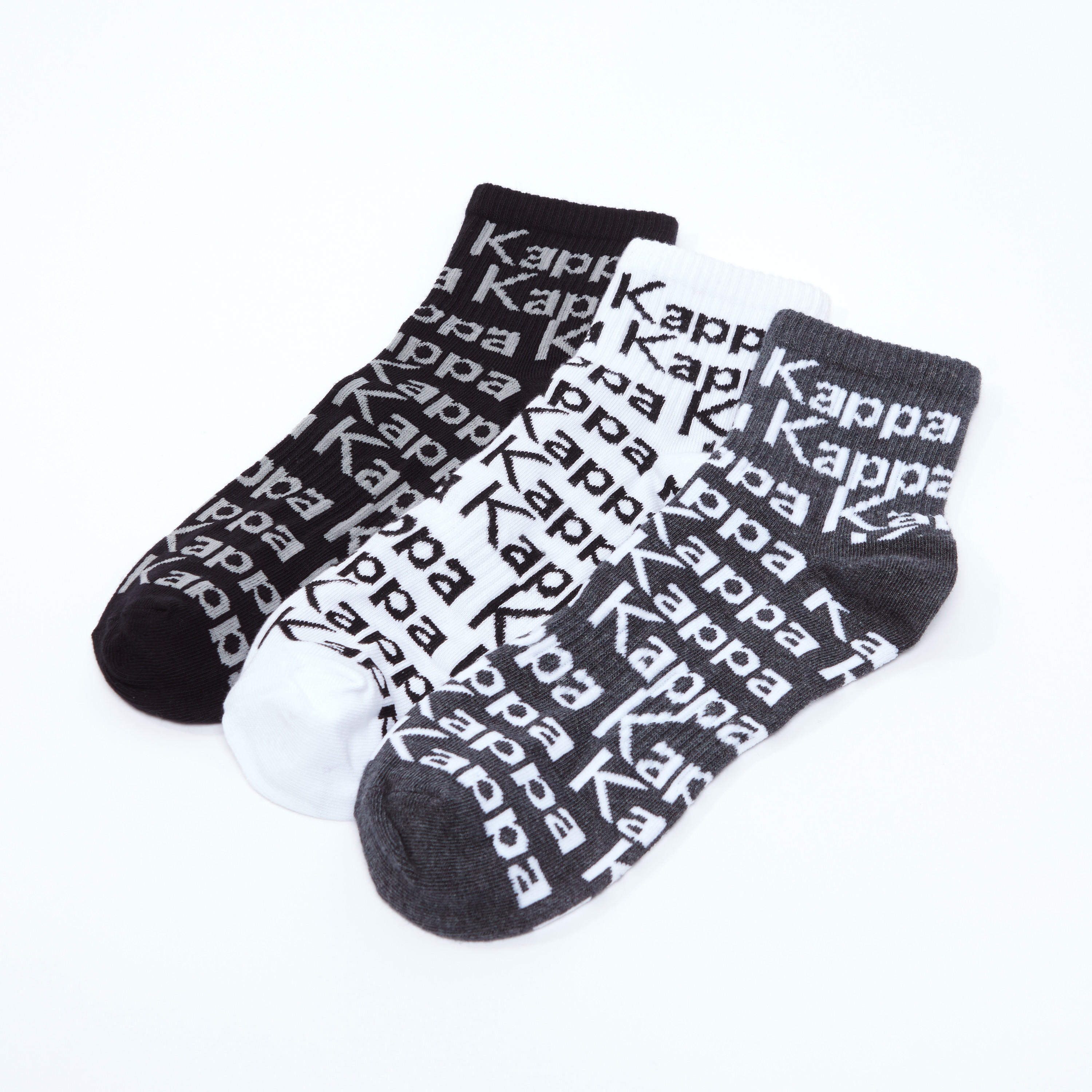 جوارب بطول الكاحل بحواف مضلّعة وطبعات من كابا - طقم من 3 أزواج-men-socks-image-2