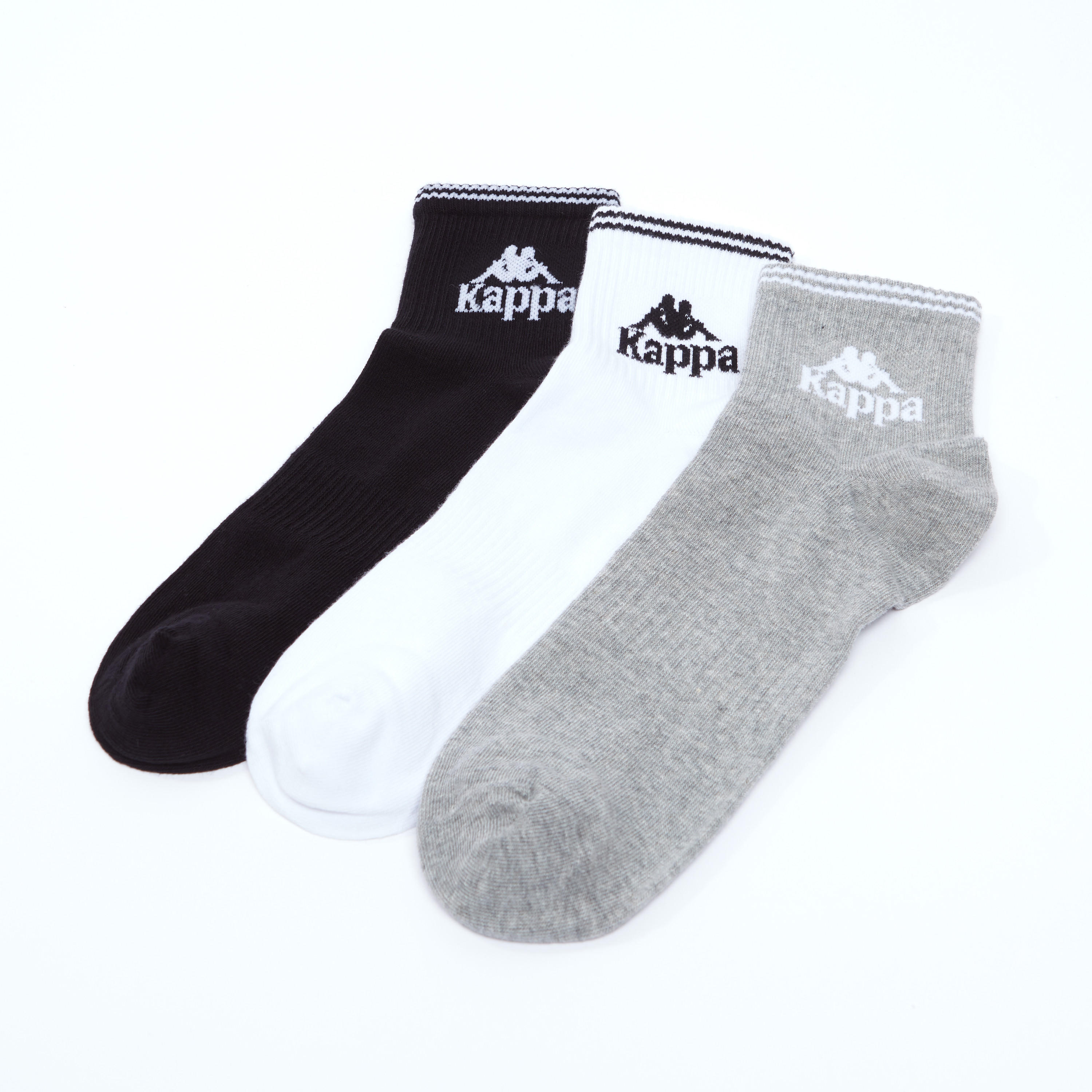 جوارب مطرّزة بطول الكاحل بحواف مضلّعة من كابا - طقم من 3 أزواج-men-socks-image-2